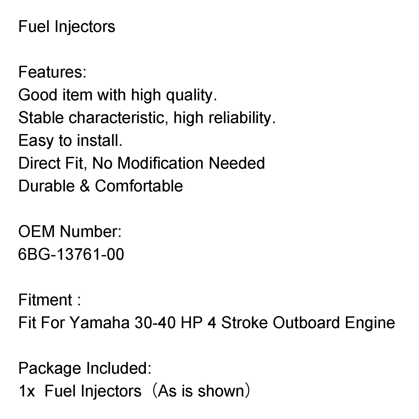 Bränsleinsprutare för Yamaha Outboard Motor F 30 hk 40 hk 4-slag 6bg-13761-00 Generisk
