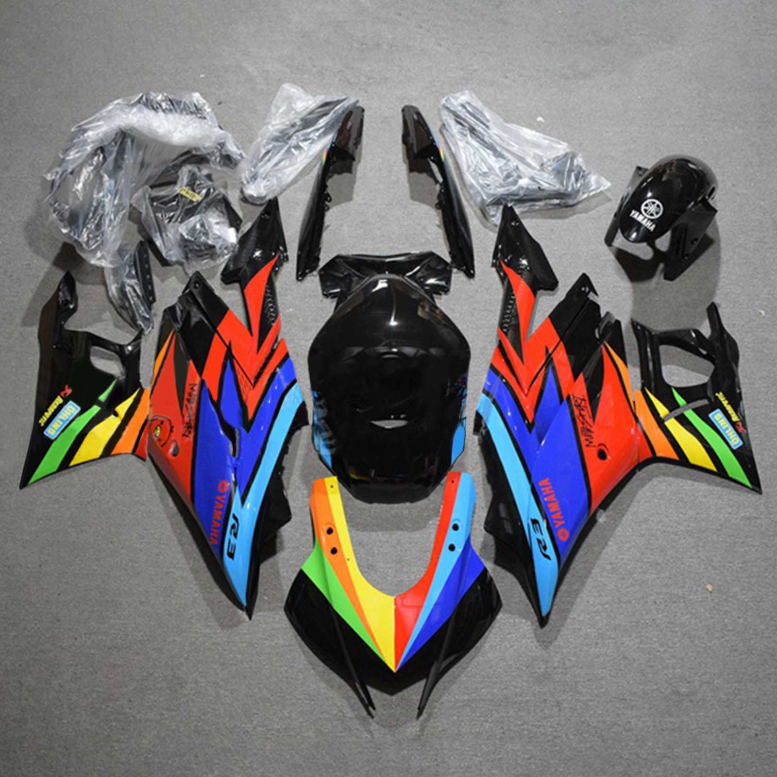 AMOTOPART YAMAHA 2019-2021 YZF R3/YZF R25 Farverigt fairing kit