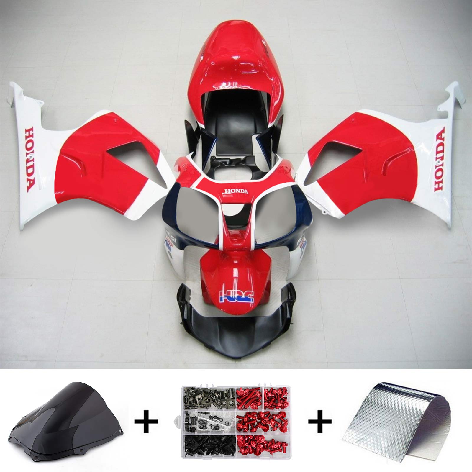 Amotopart 2000-2006 Honda VTR1000 RC51 Fairing Red&White Kit