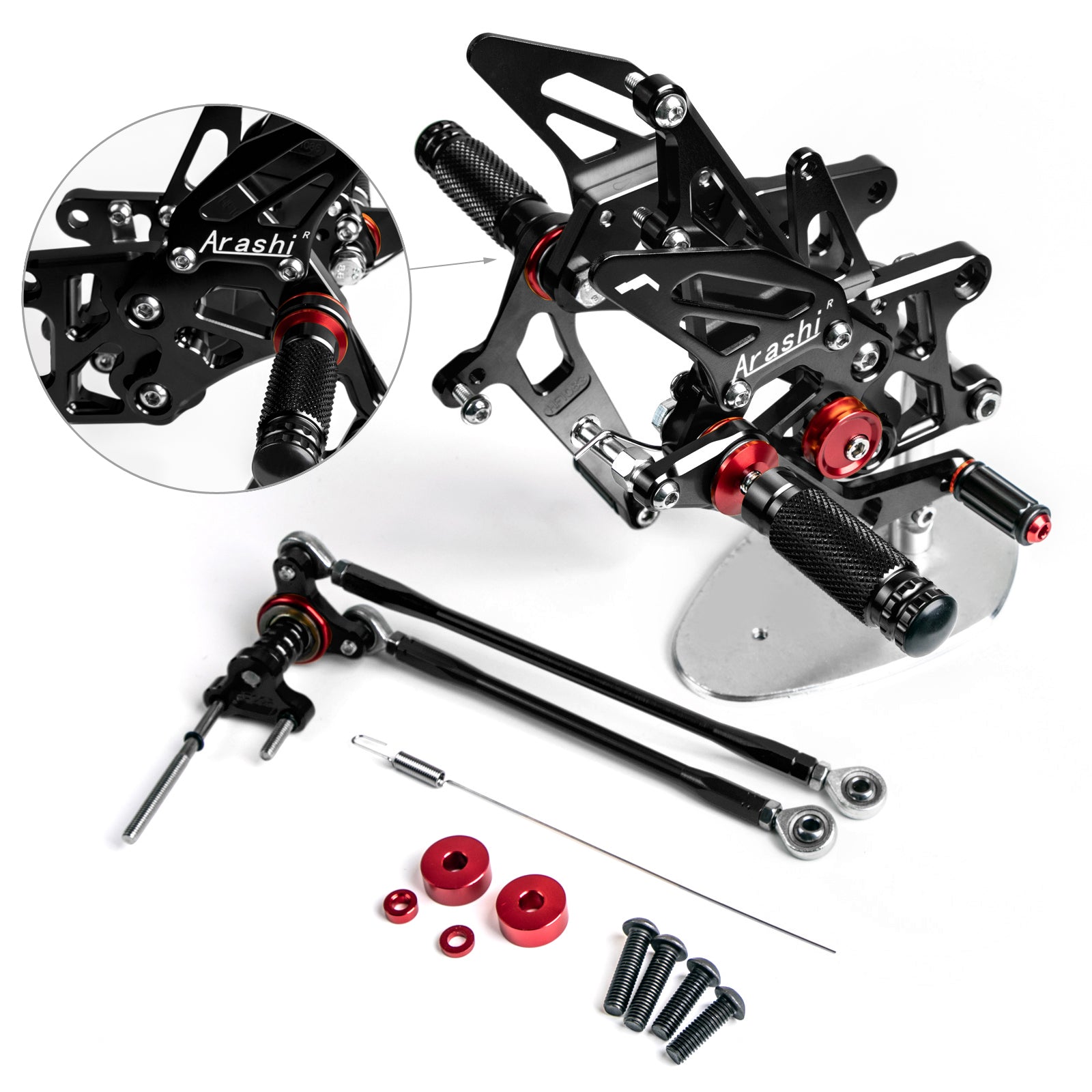 CNC-Aluminium-Fußrastenanlage für Honda CBR 600 RR RRA PC40 2009–2022 Generisches FedEx Express-Versand