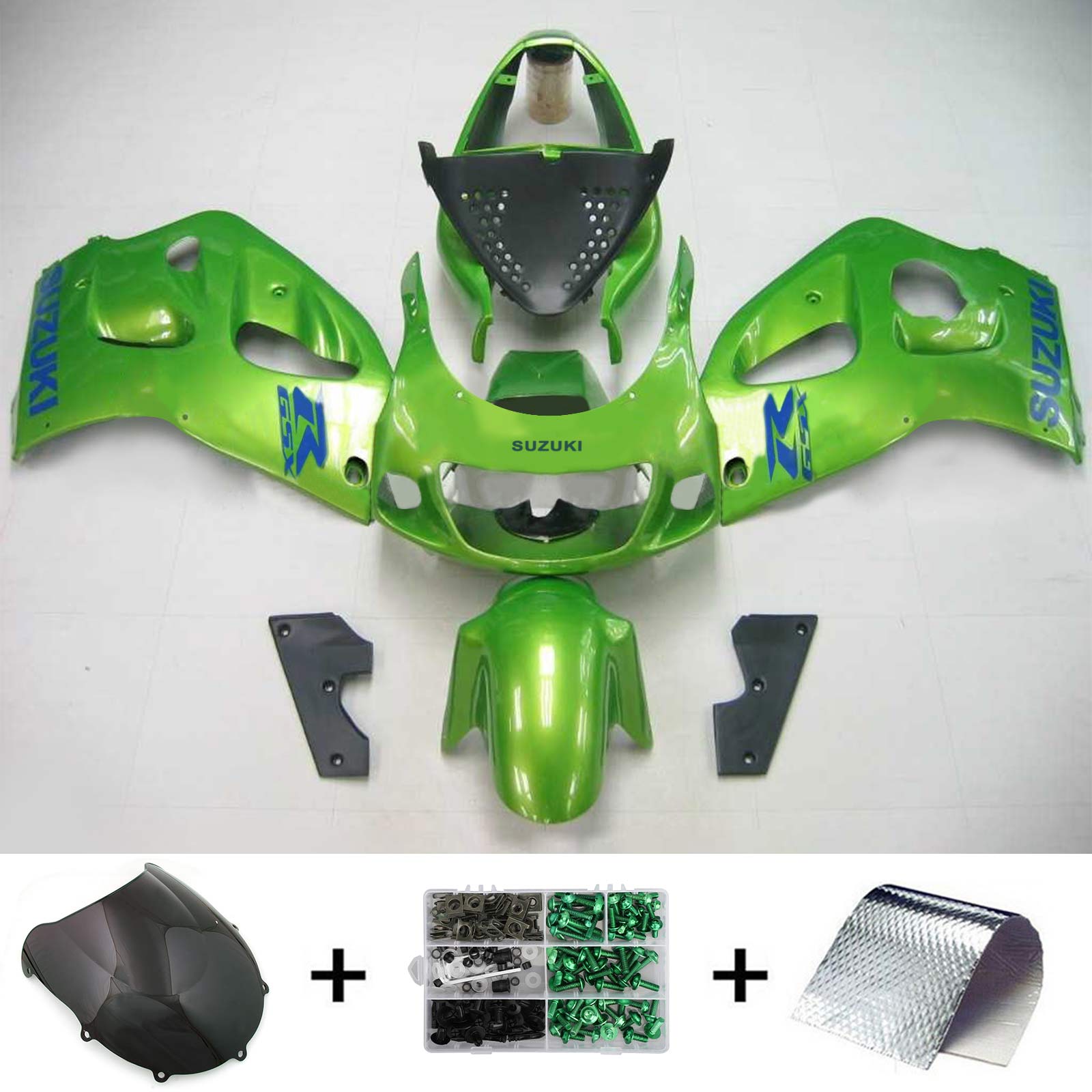 Amotopart Suzuki 1996–2000 GSXR 600/750 grünes Verkleidungsset