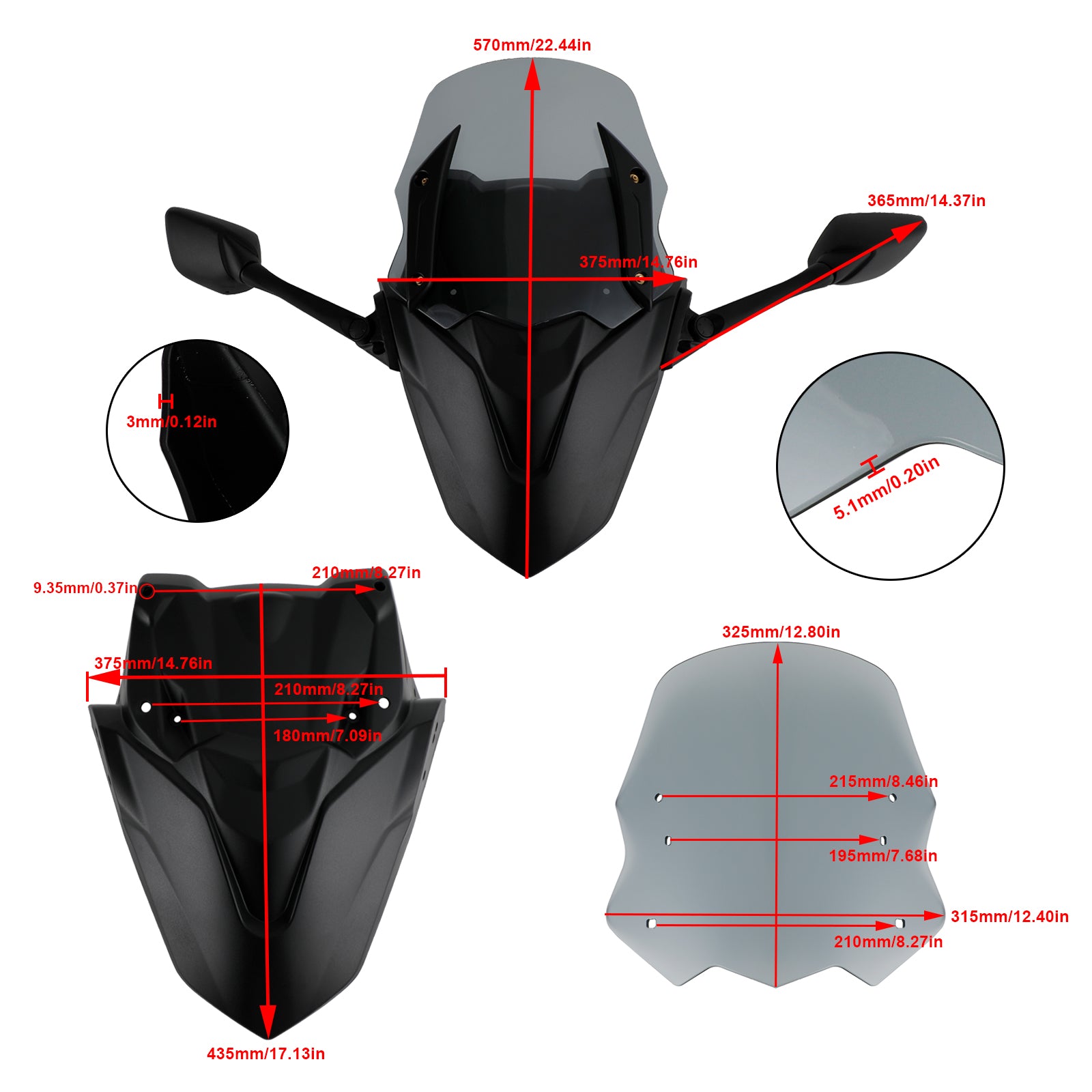 Čelní sklo pro čelní sklo ABS ABS FIT FOR FOR YAMAHA NMAX155 N-MAX 155 2021-2023