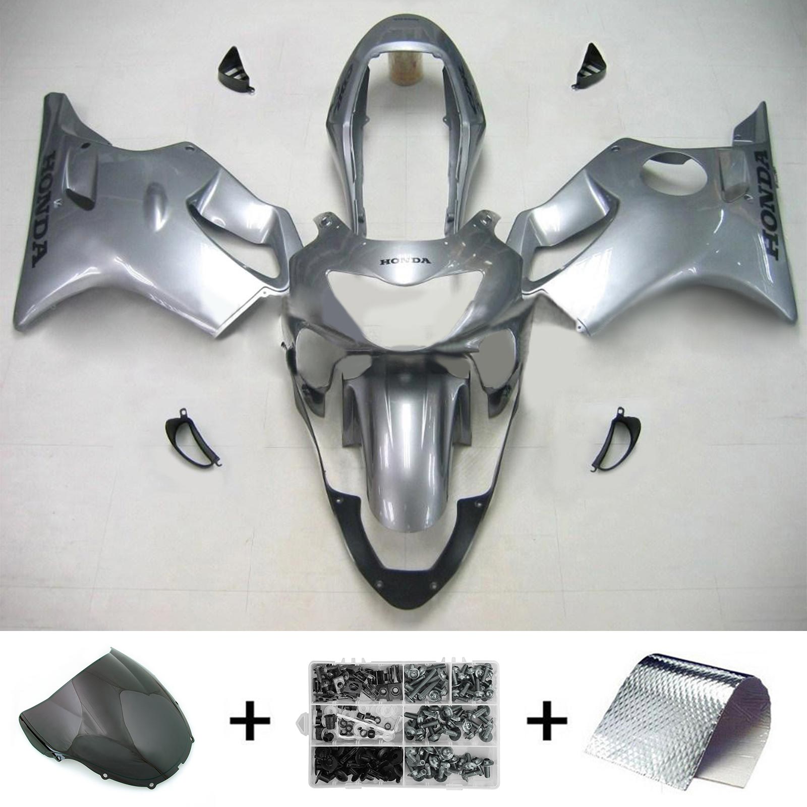 Amotopart Honda CBR600F4 1999-2000 Grå&SLever-kåbesæt