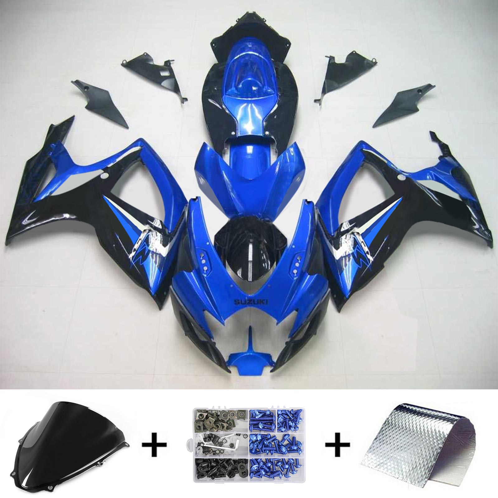 Amotopart 2006-2007 Suzuki GSXR 600/750 Blue&Black Style4 Fairing Kit