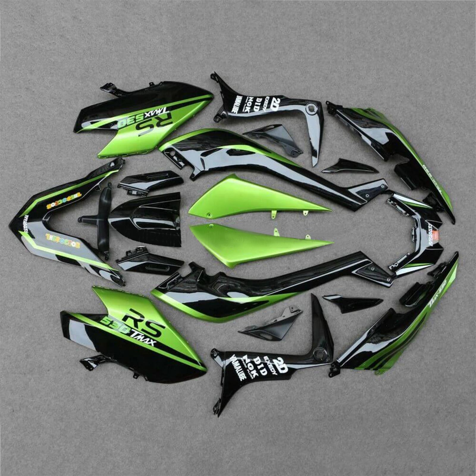 Amotopart 2017-2018 Yamaha T-Max Tmax530 Fairing Green & Black Kit