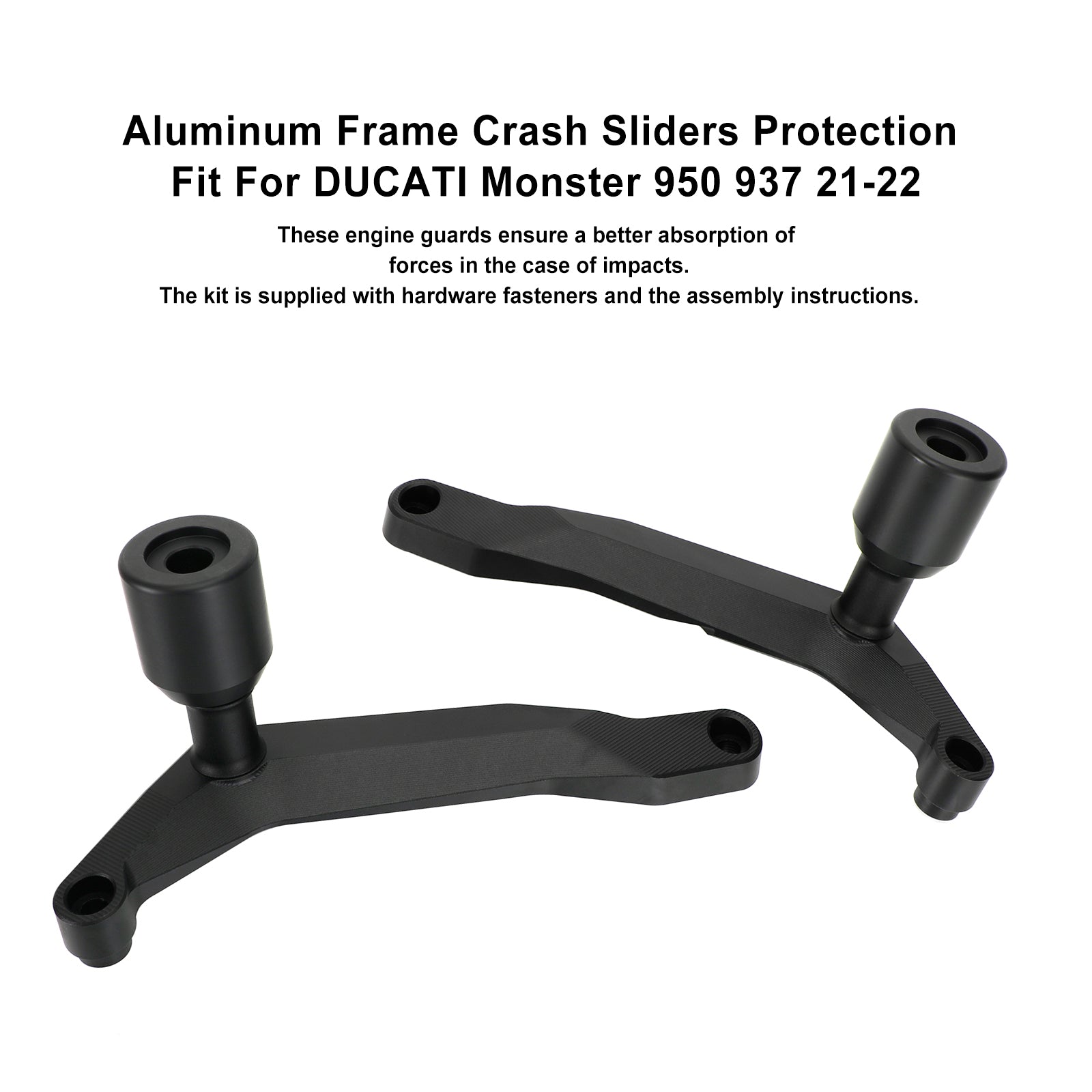 Aluminiumsramme Crash Sliders Protection Fit til Ducati Monster 950 937 21-22 Generisk