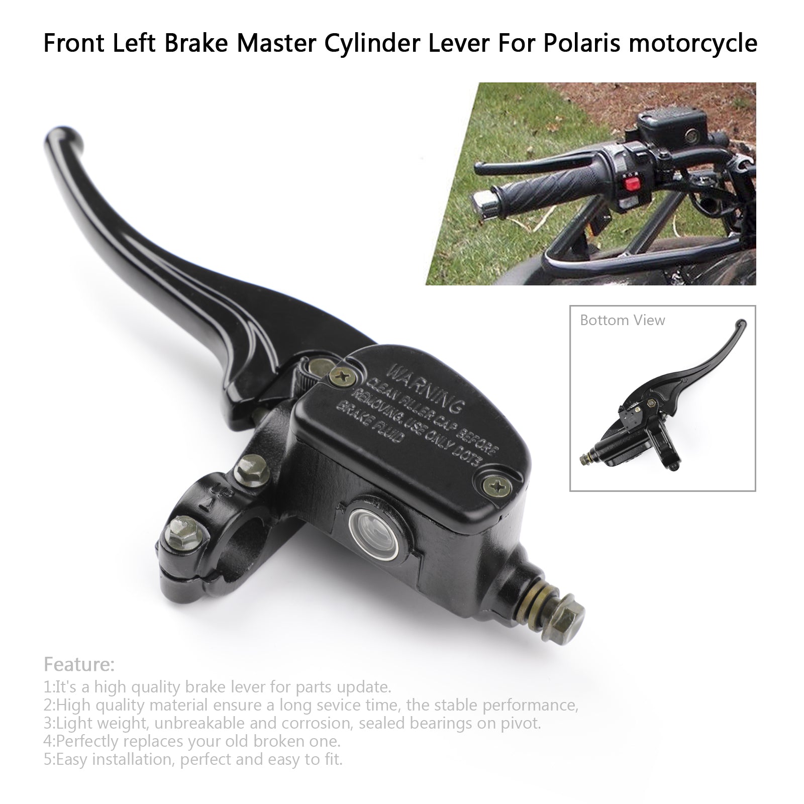 Vordere linke Bremsmeisterzylinderhebel für Polaris Sportsman XP 850 2009-2014 Scrambler 500 4x4 2003-2012 Big Boss 400L 6x6 1994-1997 Trail Blazer 330 2008-2013