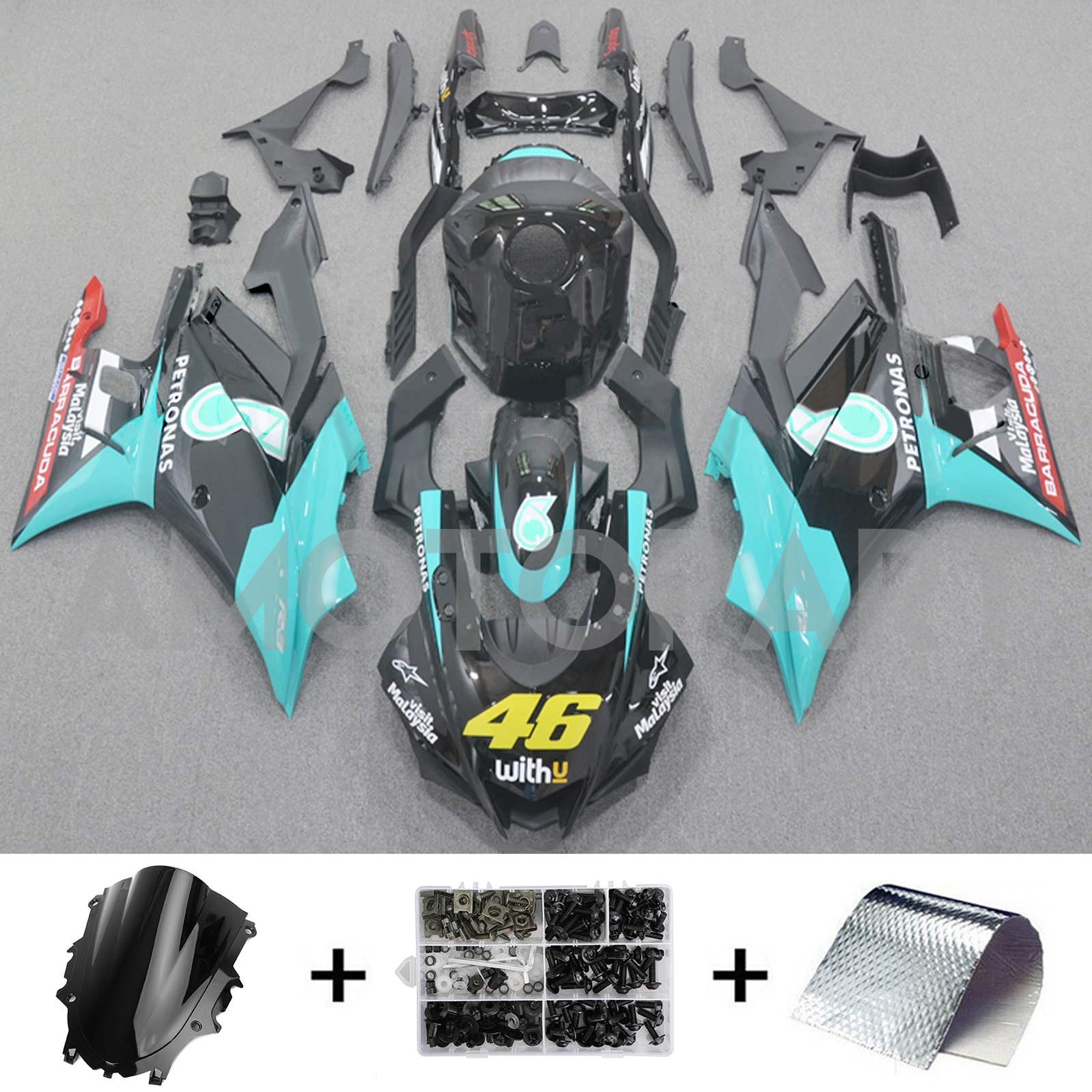 Amotopart Yamaha 2019-2021 YZF R3/YZF R25 Black Blue Fairing Kit