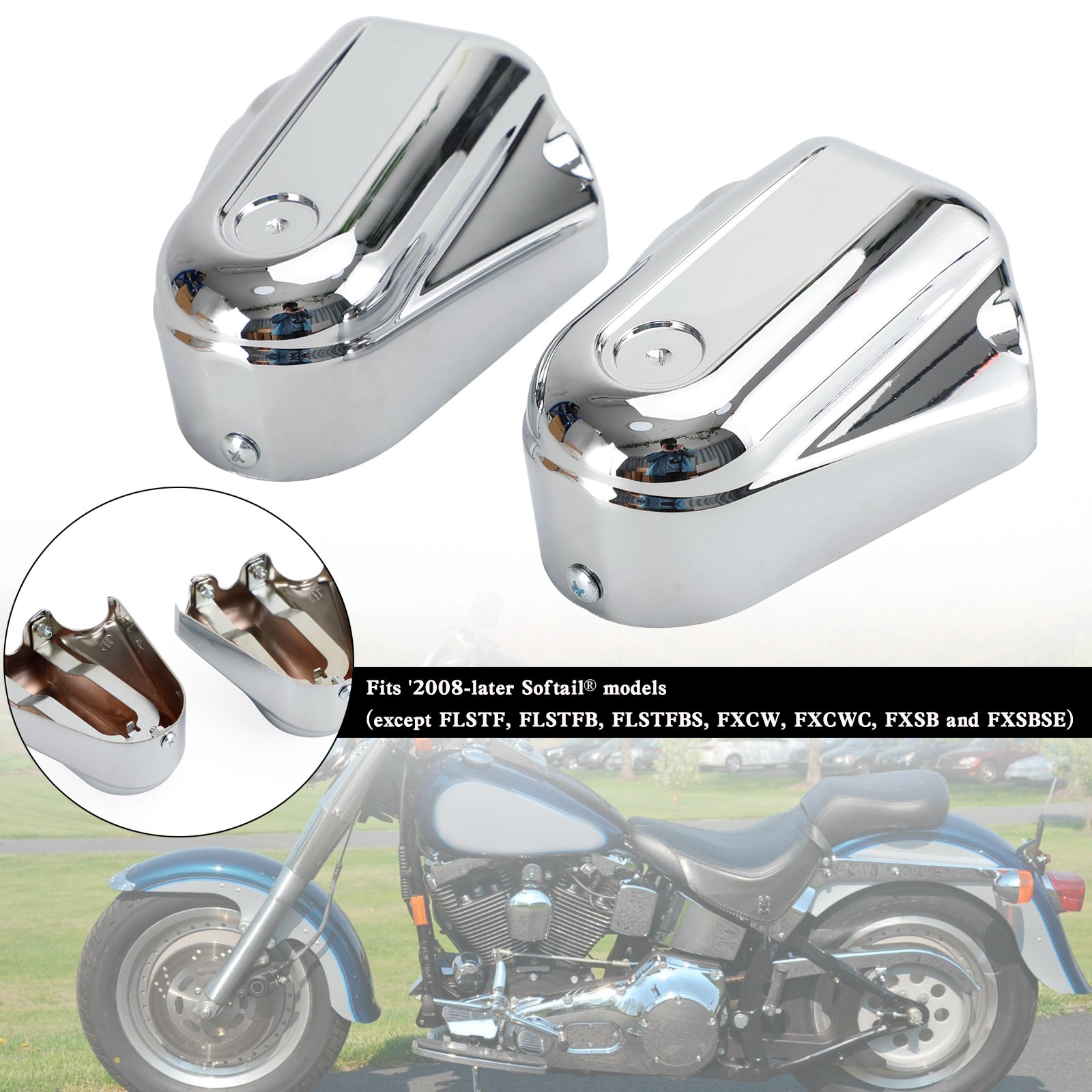 Bar Shield Bakaxel täcker Swingarm för Softail FLS FLSTN 2008-2020