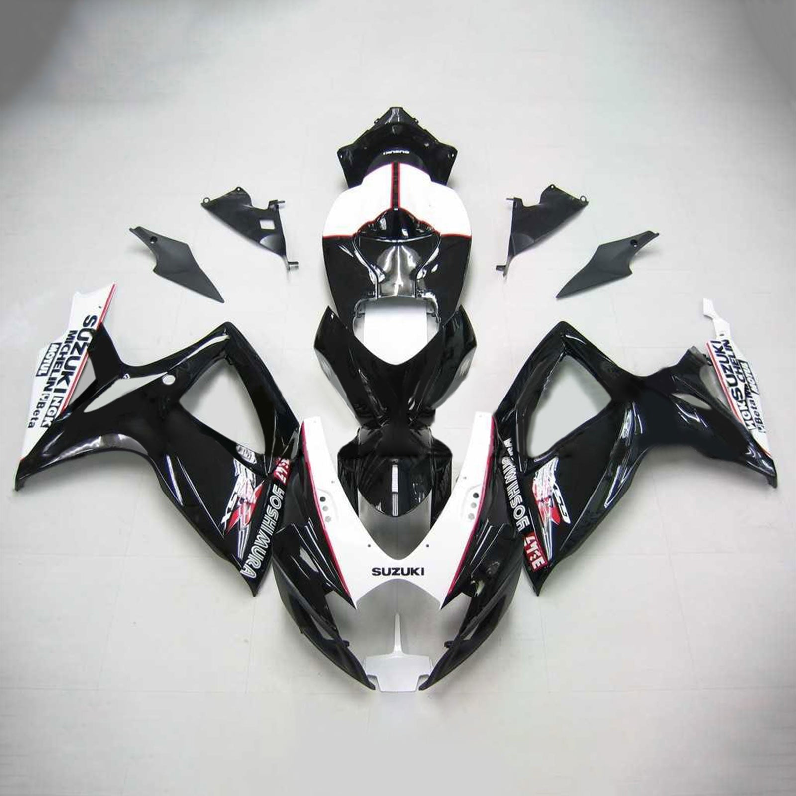 Amotopart 2006-2007 Suzuki GSXR 600/750 Glossy Black&White Fairing Kit