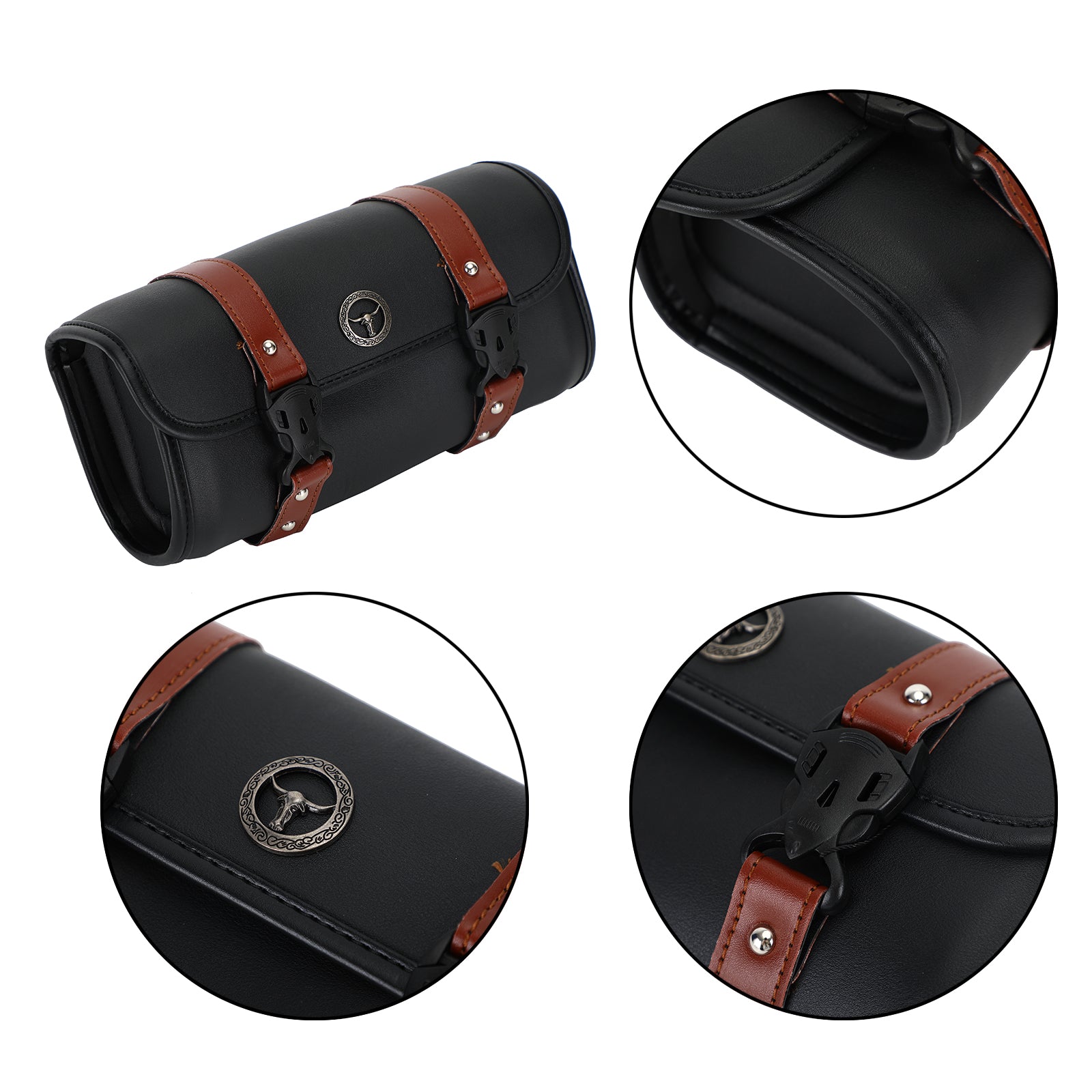 Motorcykelfrontgaffel verktygsväska påse bagage sadelväska universal 132#