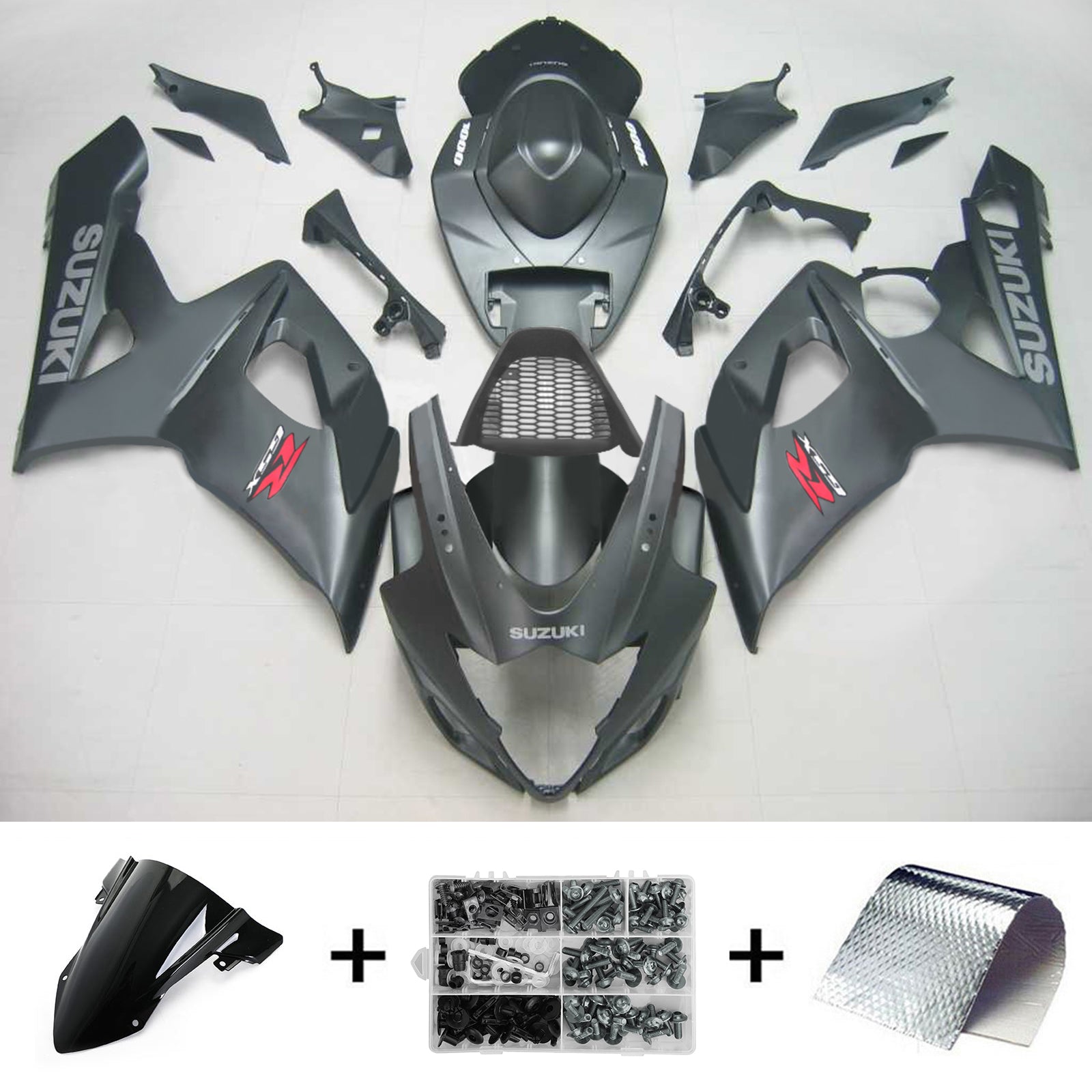 Amotopart 2005-2006 Suzuki GSXR1000 Fairing Matte Dark Grey Kit