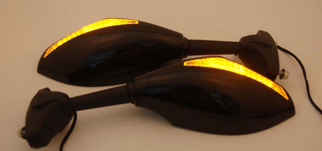 Universal Moto Turn Signal Mirrors For Honda Kawasaki Suzuki Yamaha