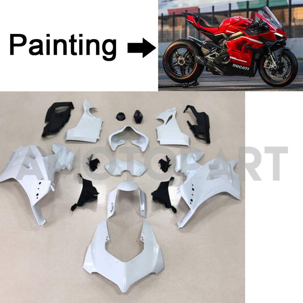 Amotopart Ducati 20-21 Panigale V4 V4S White with Red Fairing Kit