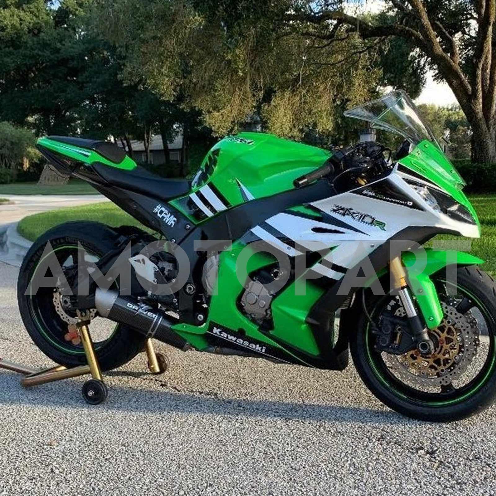 Amotopart Kawasaki ZX10R 2011-2015 Green Black Fairing Kit