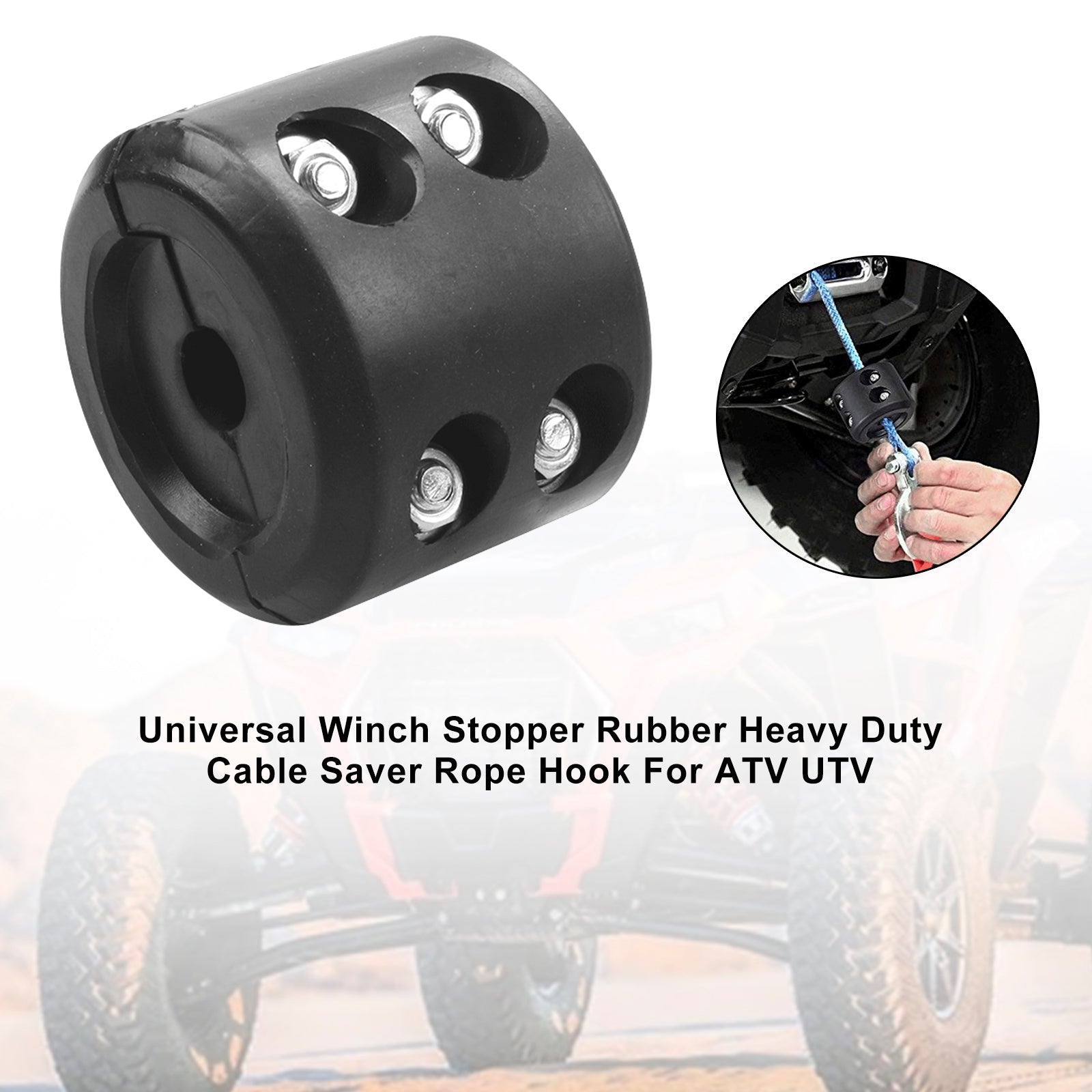 Universal Winch Stopper Gummi -Kabel -Kabel -Seilhaken für ATV UTV