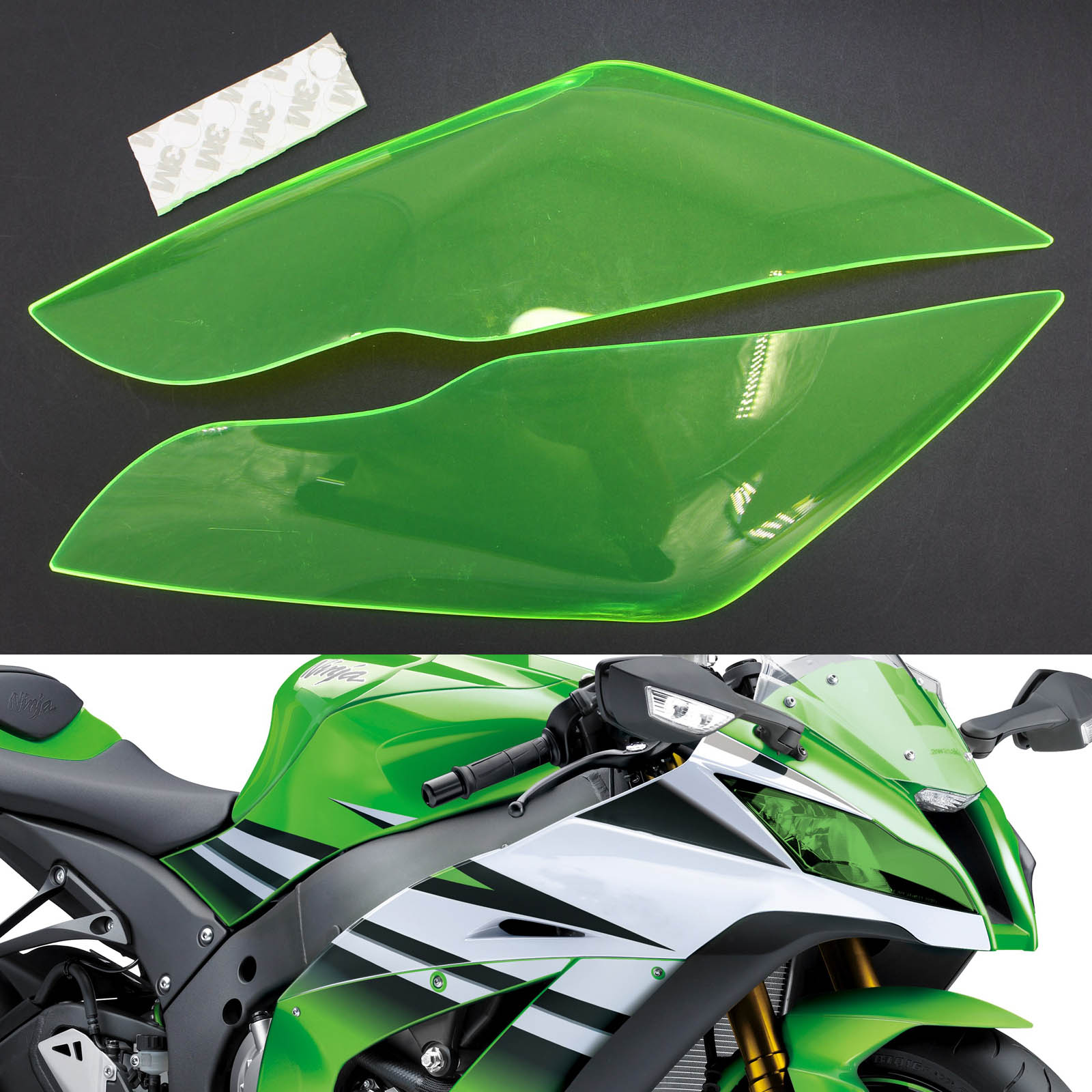Frontlygterbeskyttelse Fit til Kawasaki ZX-10R ZX 10R 2011-2015 Røggenerisk