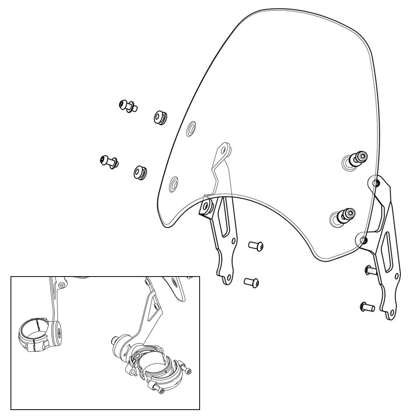 Parabrisas de motocicleta ABS para modelos Harley Dyna Softail gris genérico