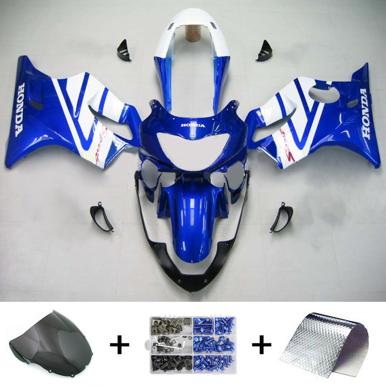 Amotopart Honda CBR600F4 1999-2000 Modrá&WSada kapotáže Hite Style2