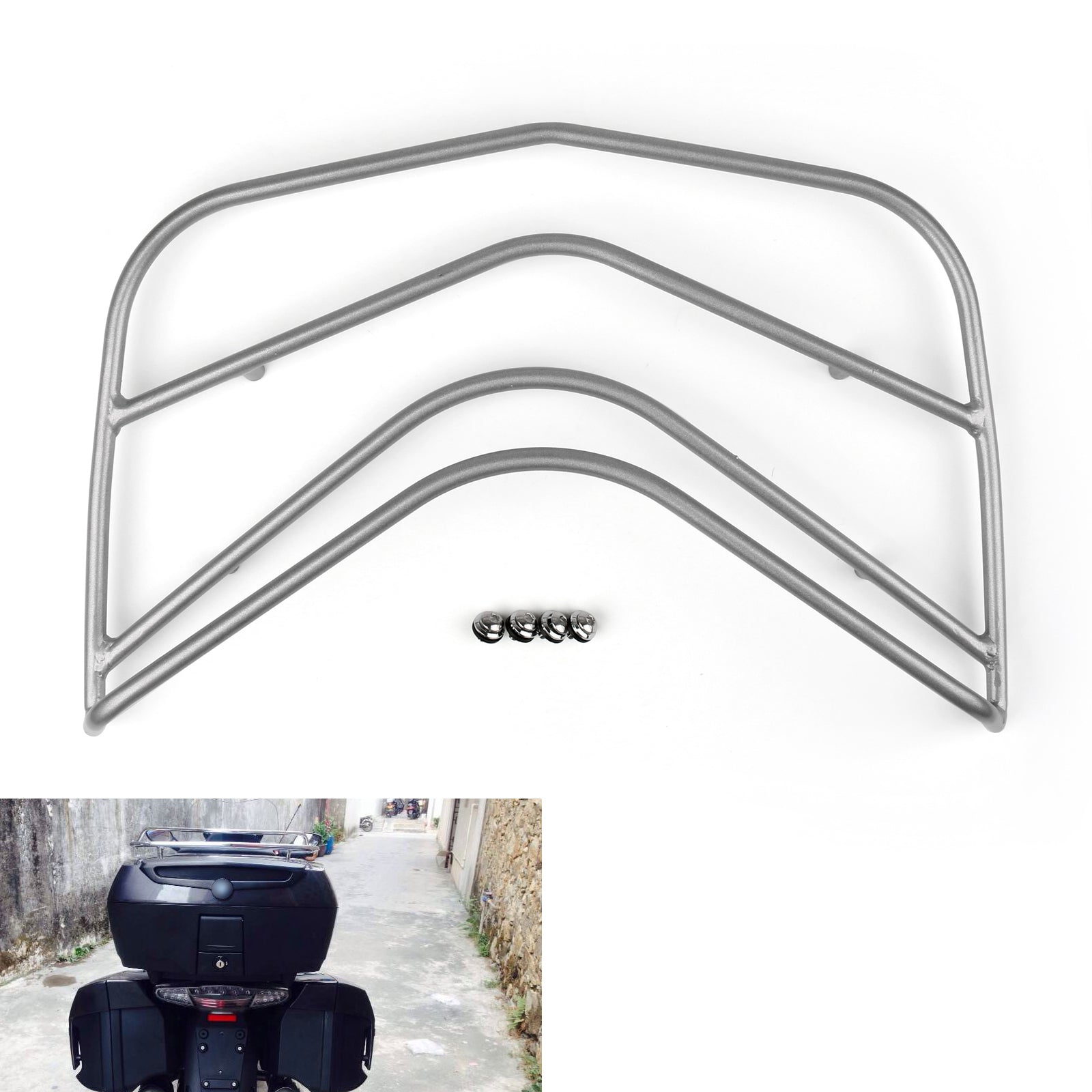 2011-2014 BMW K1600GTL K 1600GTL Rear Top Box Trunk Rack Silver Generic