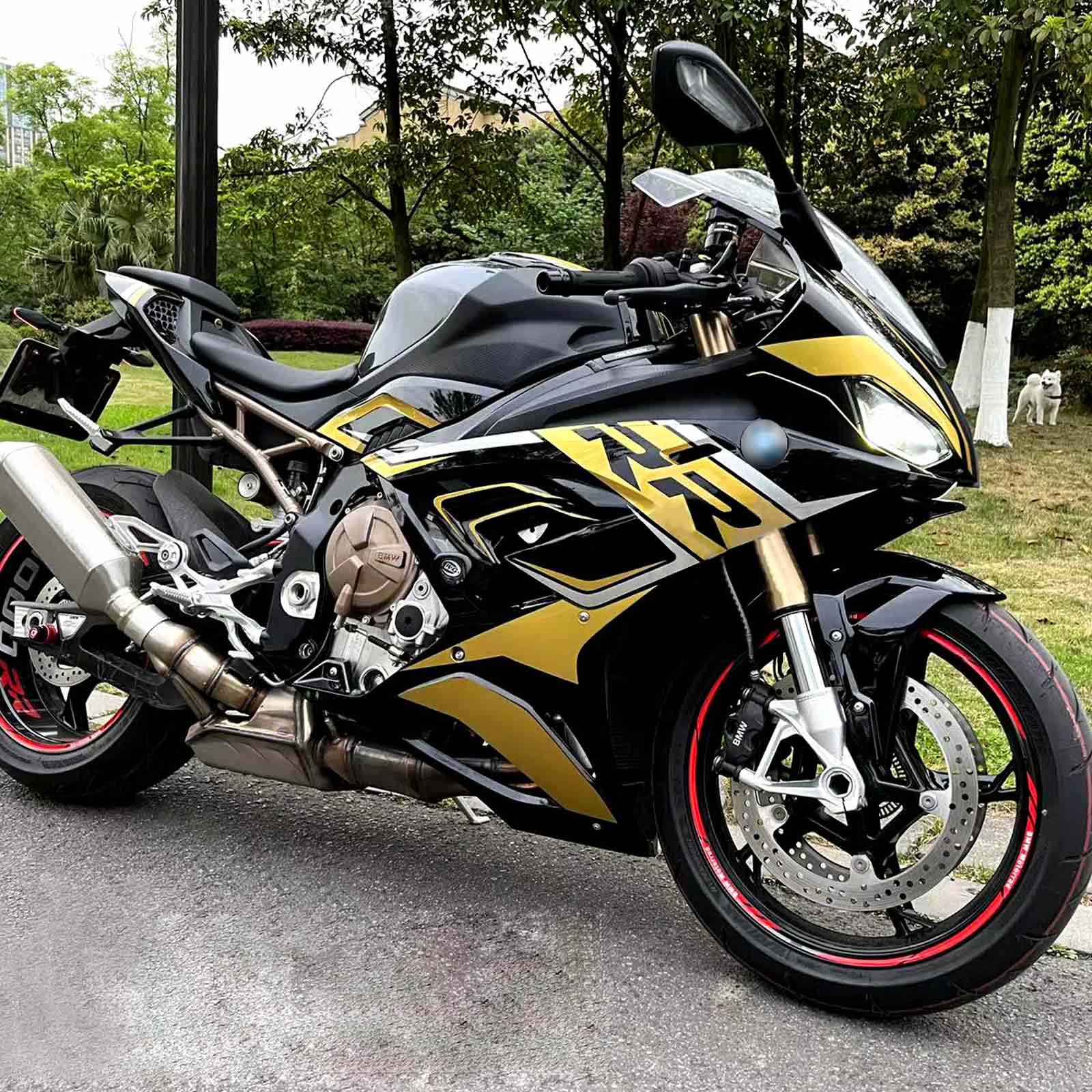 Amotopart 2019-2022 BMW S1000RR/M1000RR Kit de carenado de carreras negro dorado