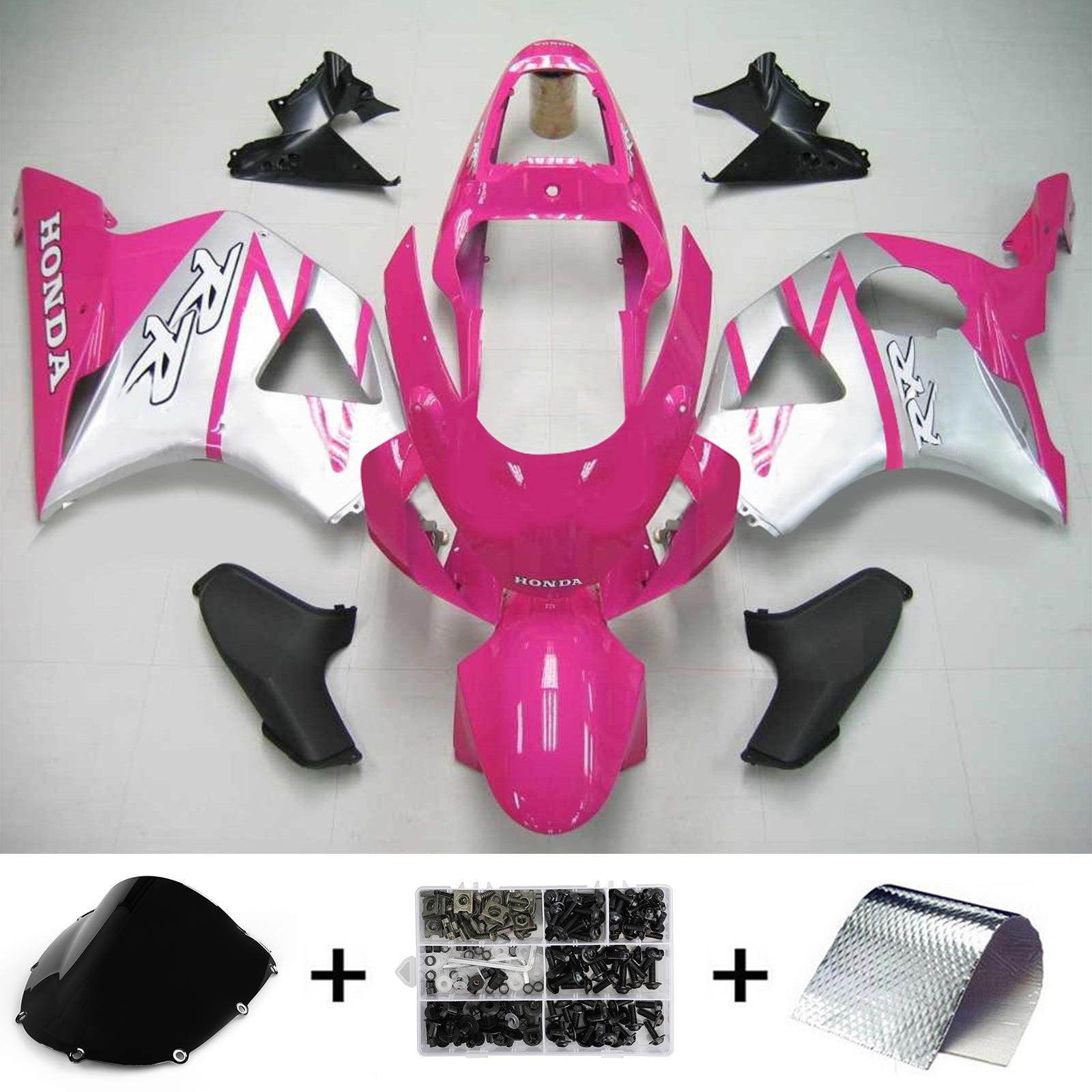 Amotopart Honda CBR954 2002-2003 Pink&Sliver Fairing Kit