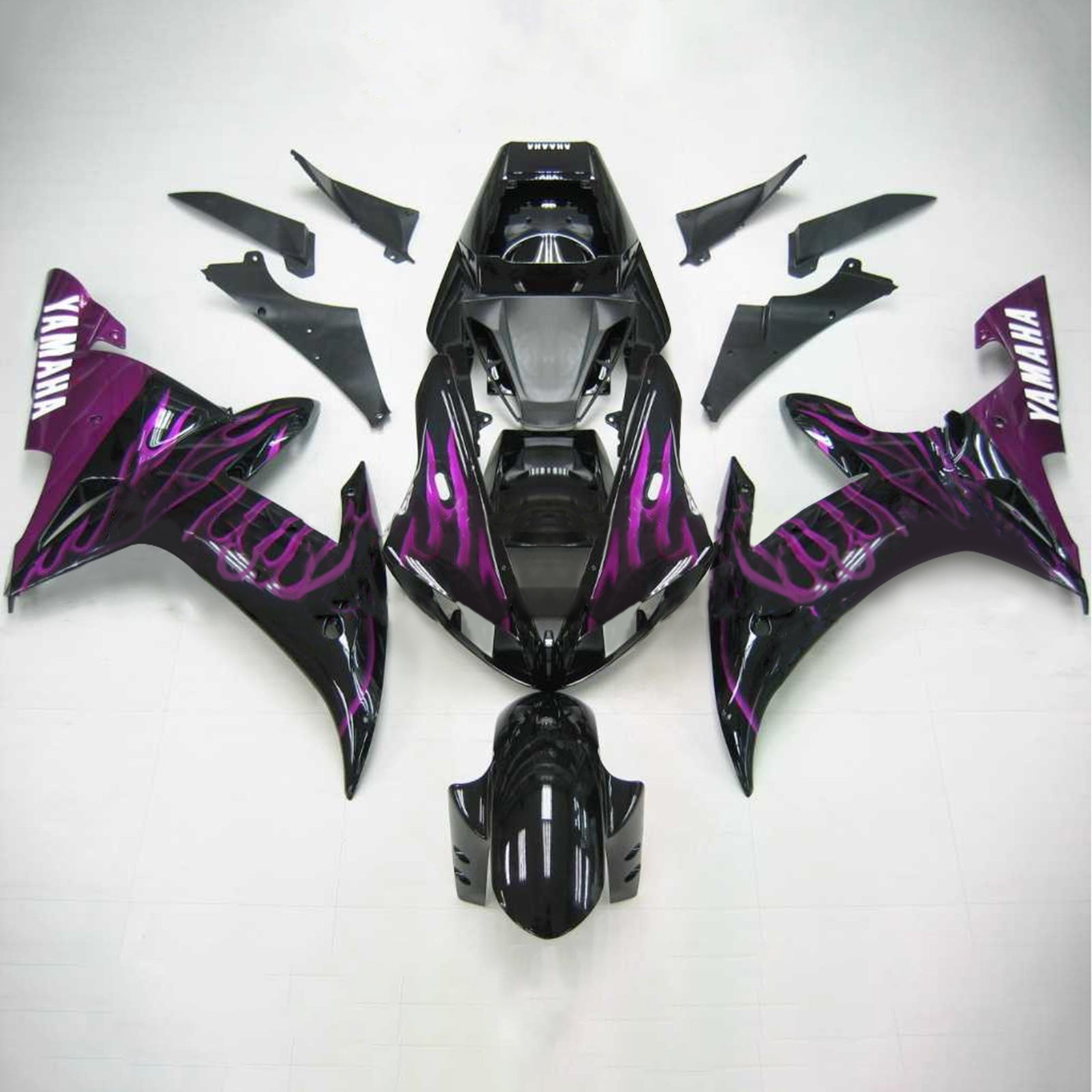 Amotopart Yamaha 2002-2003 YZF 1000 R1 Black Purple Fairing Kit