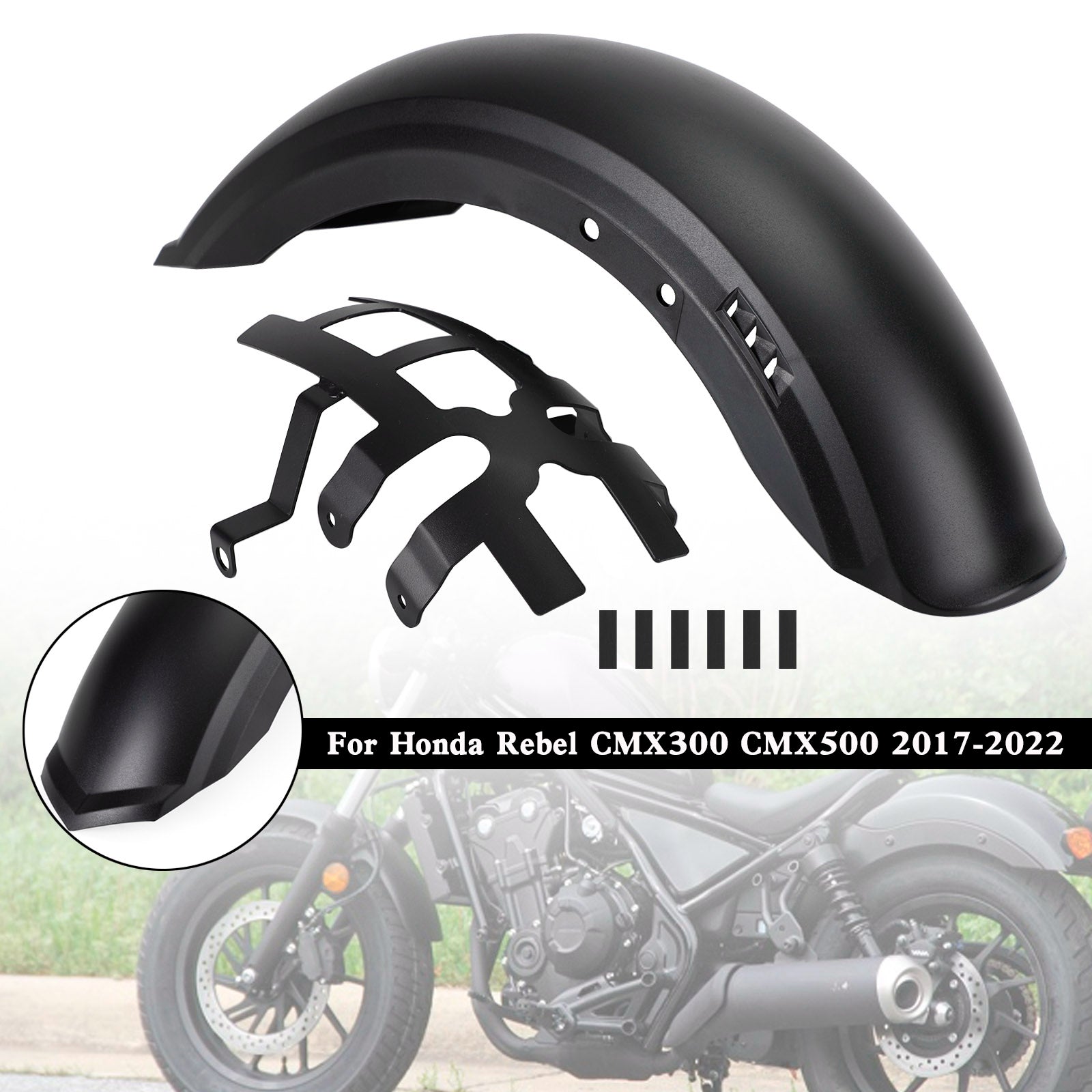 Front Fender Mudguard Fairing For Honda Rebel CMX300 CMX500 2017-2022