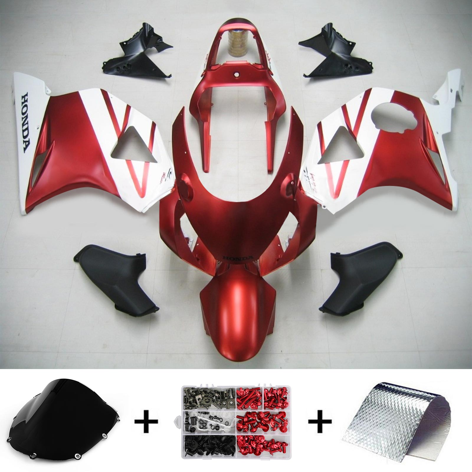 AMOTOTART HONDA CBR600 F4I 2004-2007 KIT de fada vermelha e branca fosca
