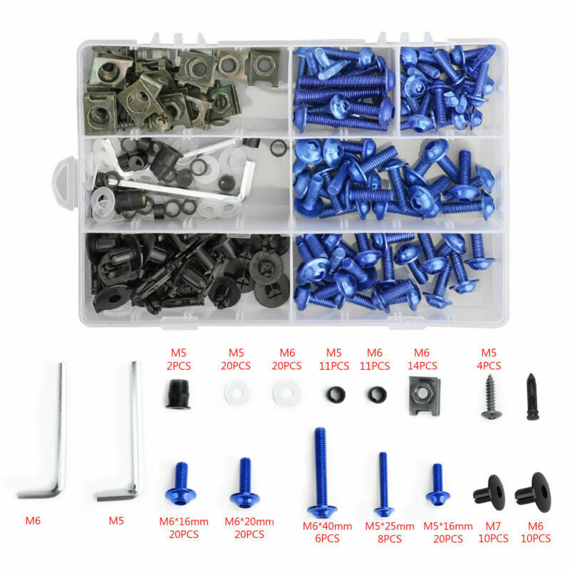 Ducati 1098 Honda CBR600F KAWASAKI NINJA CBR600F MOTORCYCLE FAIRING BOLTS KIT FASTENER CLICKS SKRÆKNING