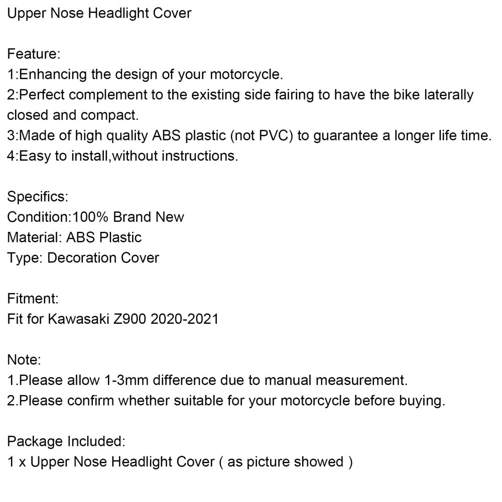 カーボンフロントアッパーノーズヘッドライトカバーフェアリング KAWASAKI Z900 2020-2021 汎用