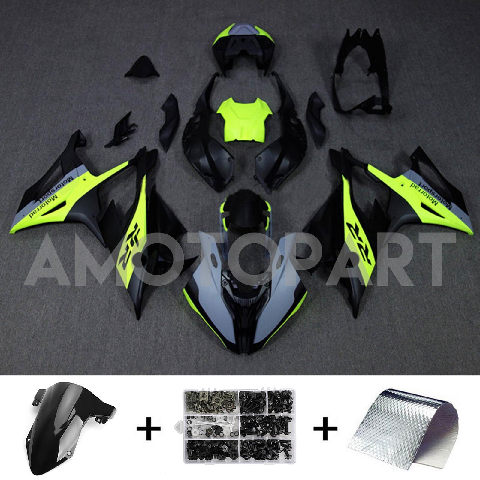 Amotopart 2019-2022 BMW S1000RR/M1000RR Kit de carenado de carreras amarillo negro