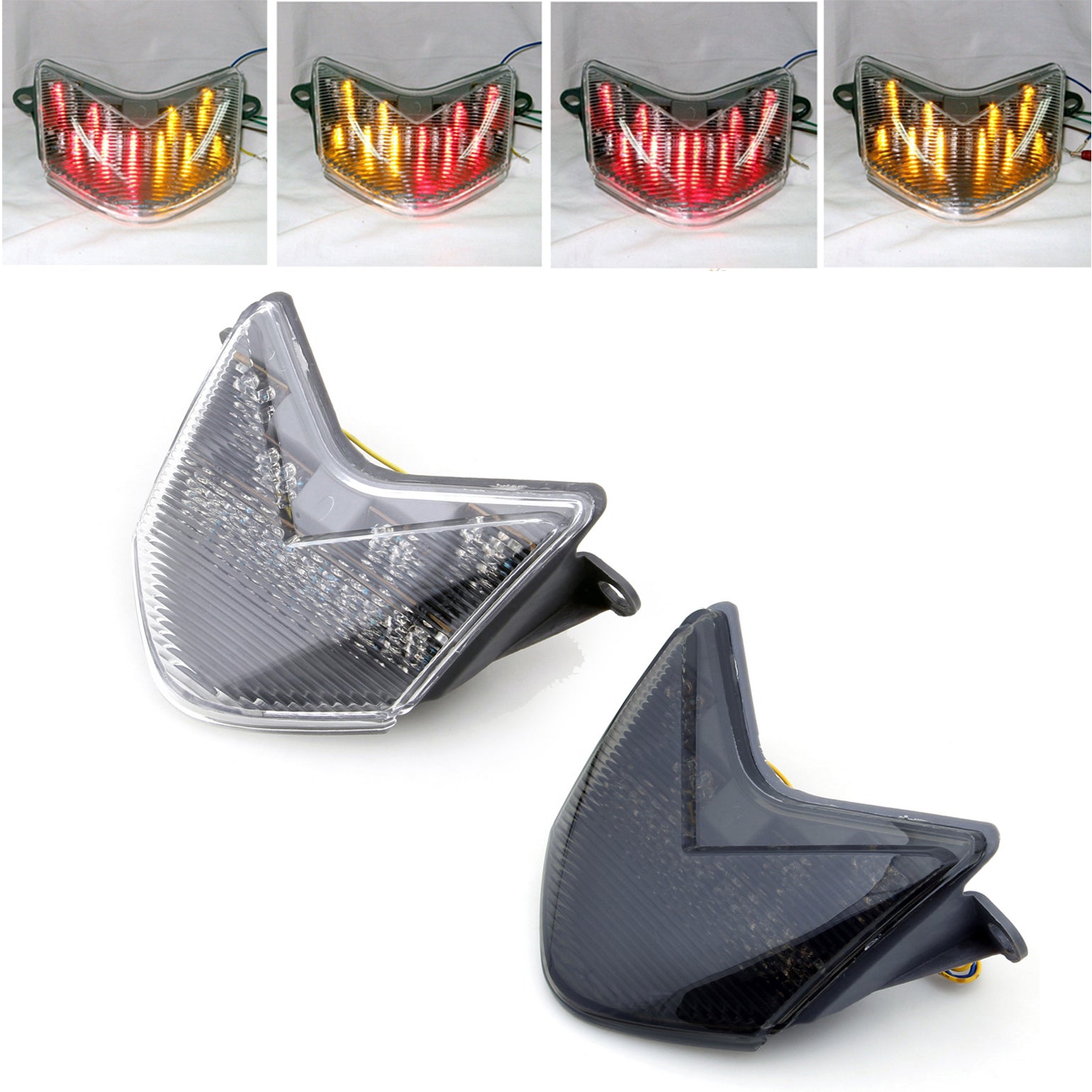 Kawasaki ZX-10R 06-07 ZX-6R 636 750S 05-06 MOTORCYCLE LED BALIGHET CLEAR