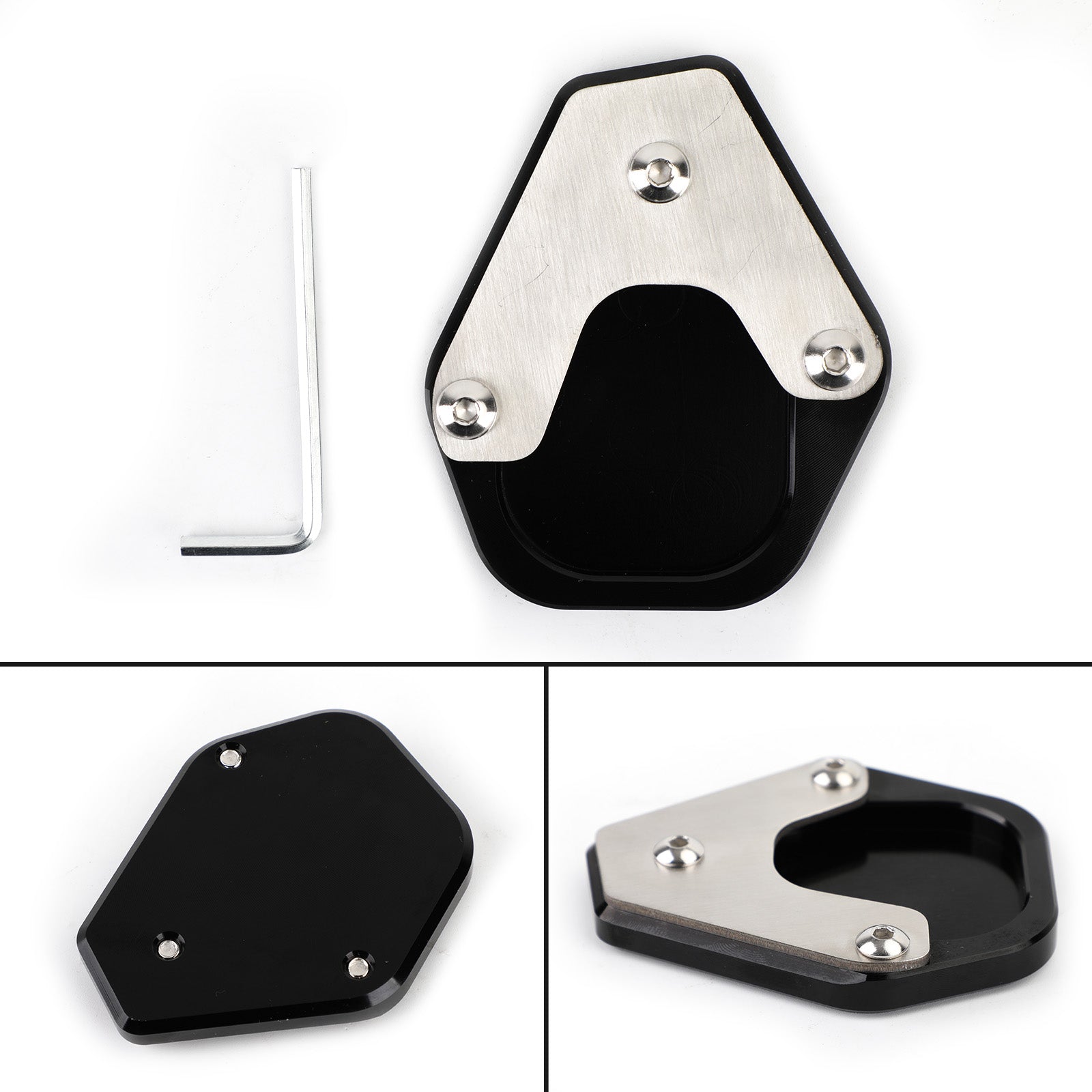 Kickstand Side Stand Extension Pad Fit for Moto Guzzi V85TT 2020-2021 Black