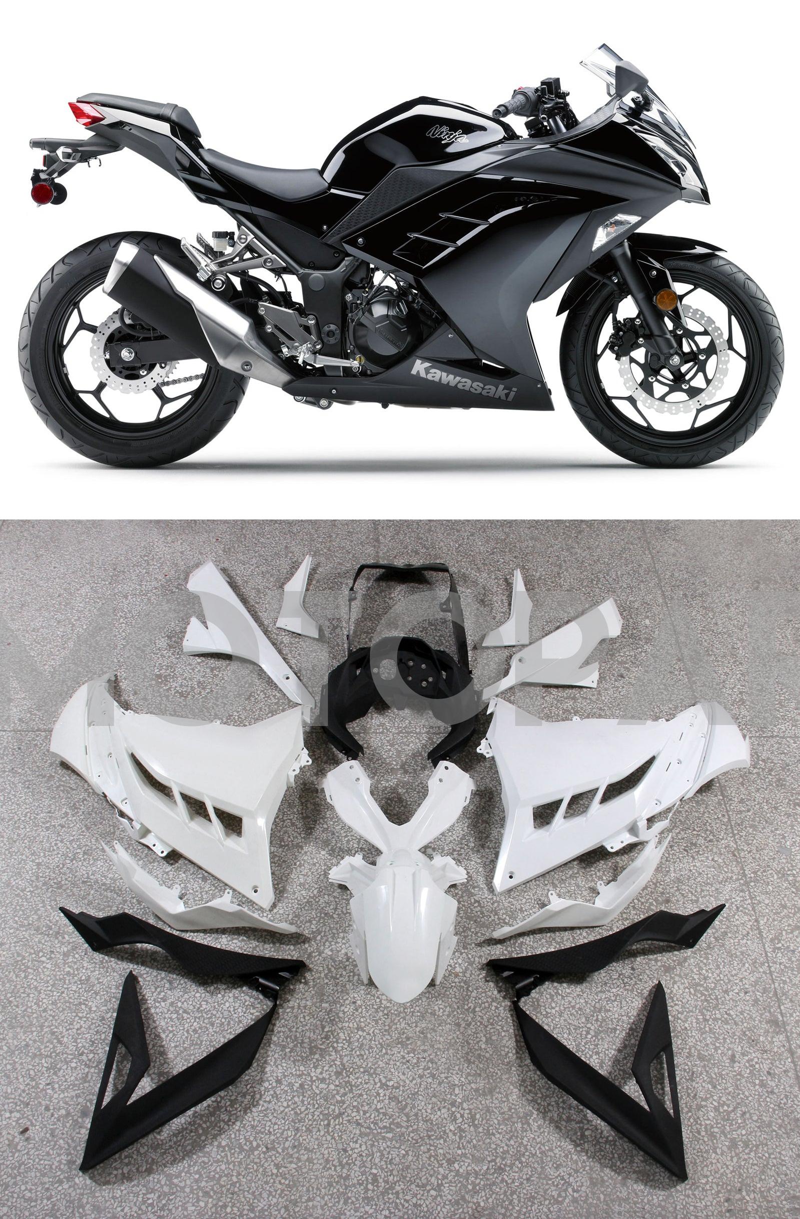 Amotopart 2013-2024 Kawasaki EX300R Fairing Matt Black Kit