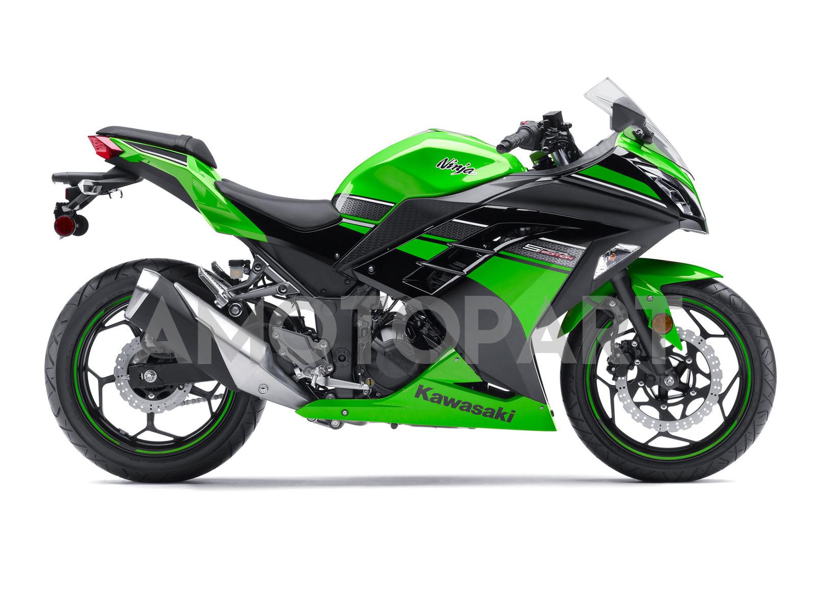 Amotopart 2013-2024 Kawasaki EX300R Fairing Green&Black Kit