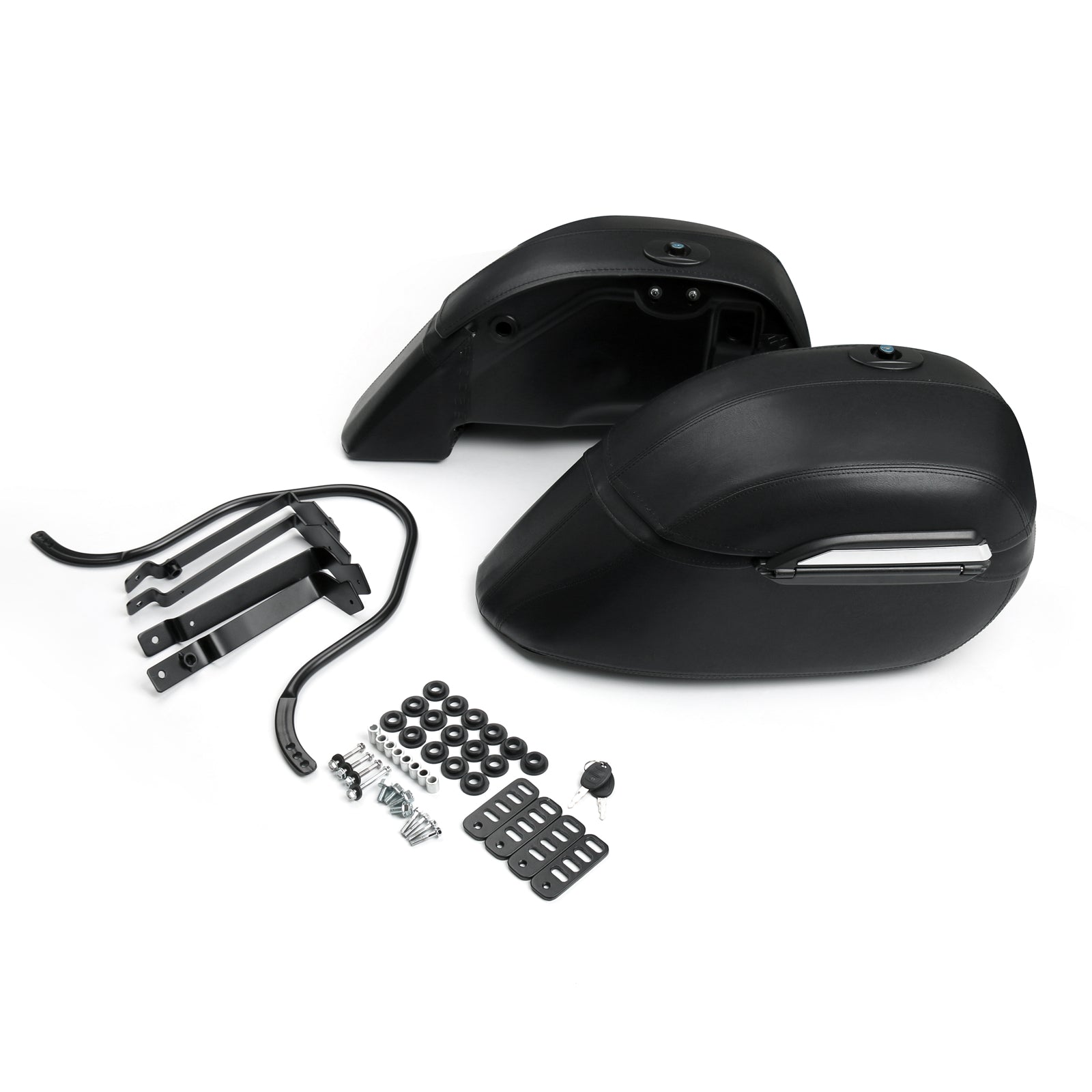 Hard Bags Saddlebags & Heavy Duty Montting Kit Fit for Yamaha Classic DS400 DS650 Kawasaki VN 400 800 Honda VTX1300