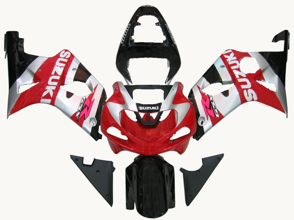 Amotopart 2000-2002 Suzuki GSXR1000 Fairing Red&Sliver Kit