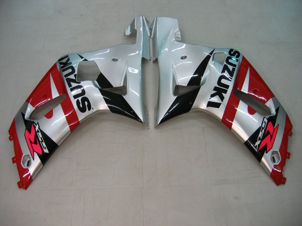 Amotopart Suzuki 01-03 GSXR600 & 00-03 GSXR750 Silver GSXR Racing Red Black Fairing Kit