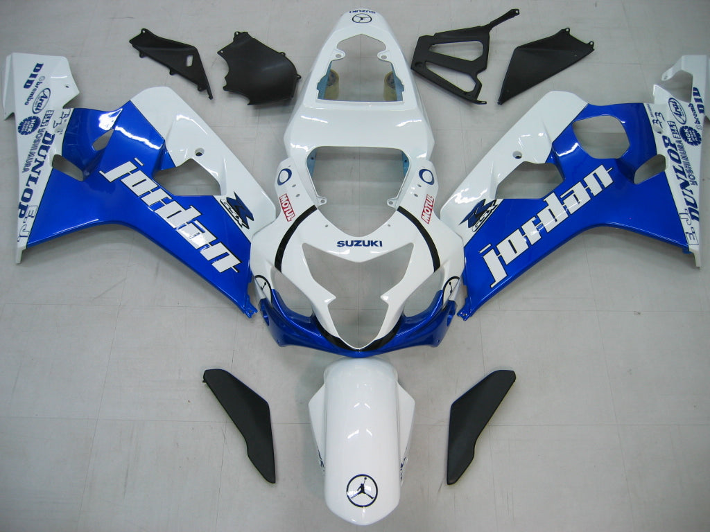 Amotopart 2004-2005 Suzuki GSXR600750 Fairing White&Blue Color Kit