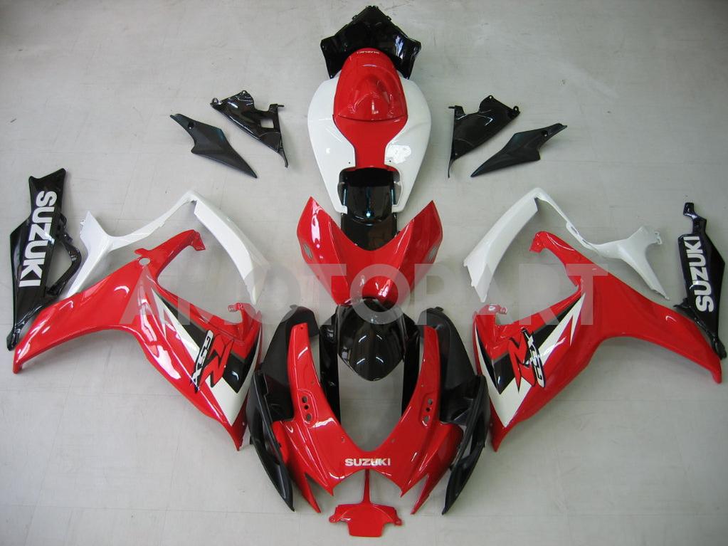 Amotopart 2006-2007 GSXR600750 Suzuki Fairing White&Red Kit