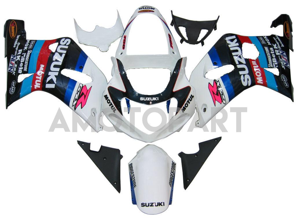Amotopart Suzuki 01-03 GSXR600 & 00-03 GSXR750 Fairing multi-white Kit