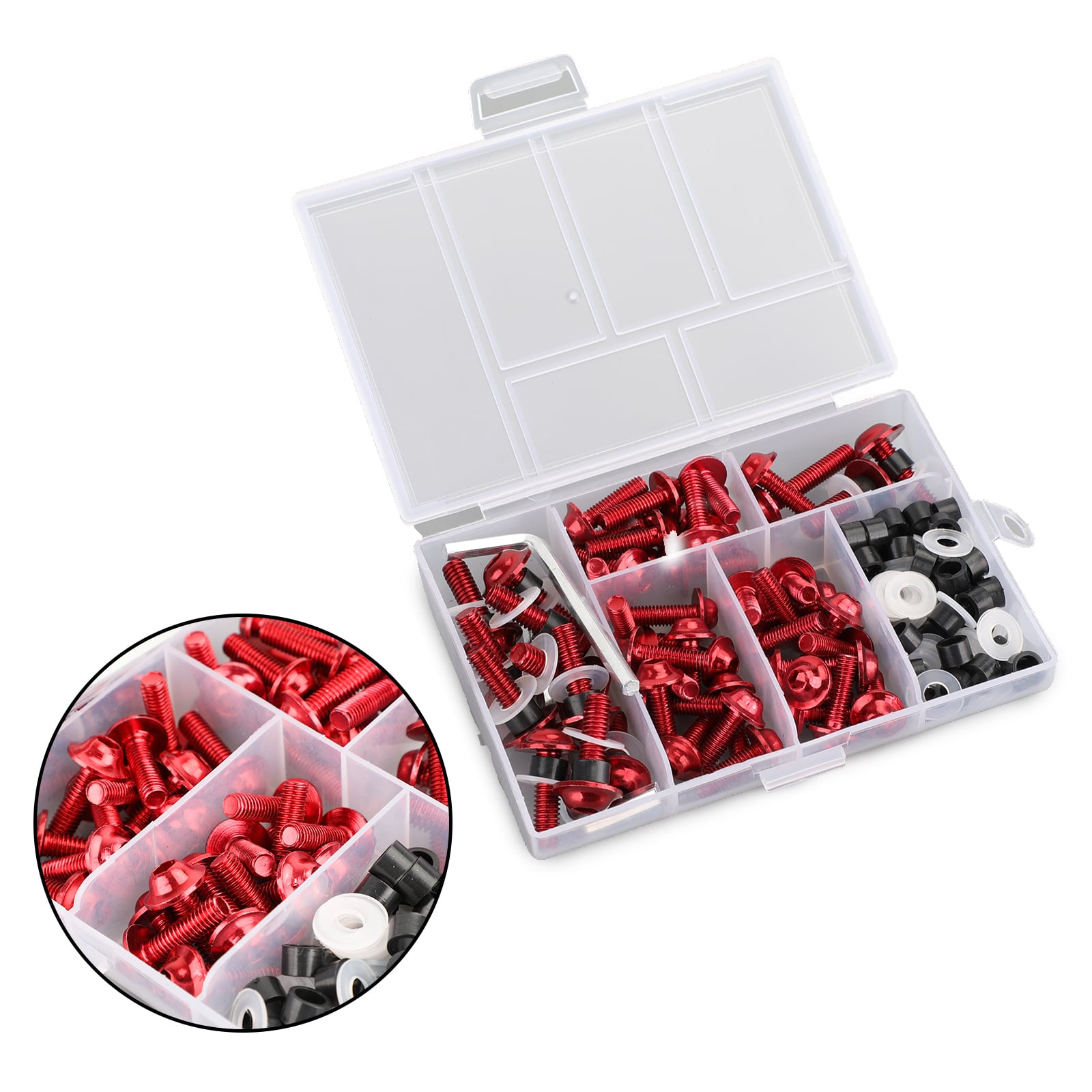Fästen Clip Screw Kit Windscreen Fairing Bolt Universal 158st Fit For Universal Motorcycle Red