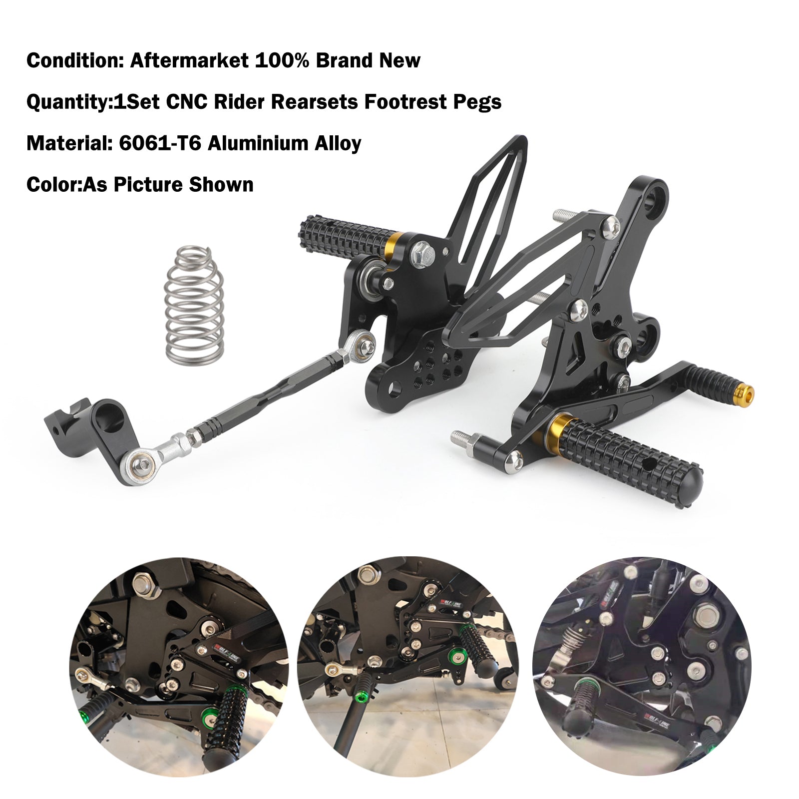 18-22 Kawasaki Ninja EX 250 / EX 400 CNC Alu Rearsets Footpegs