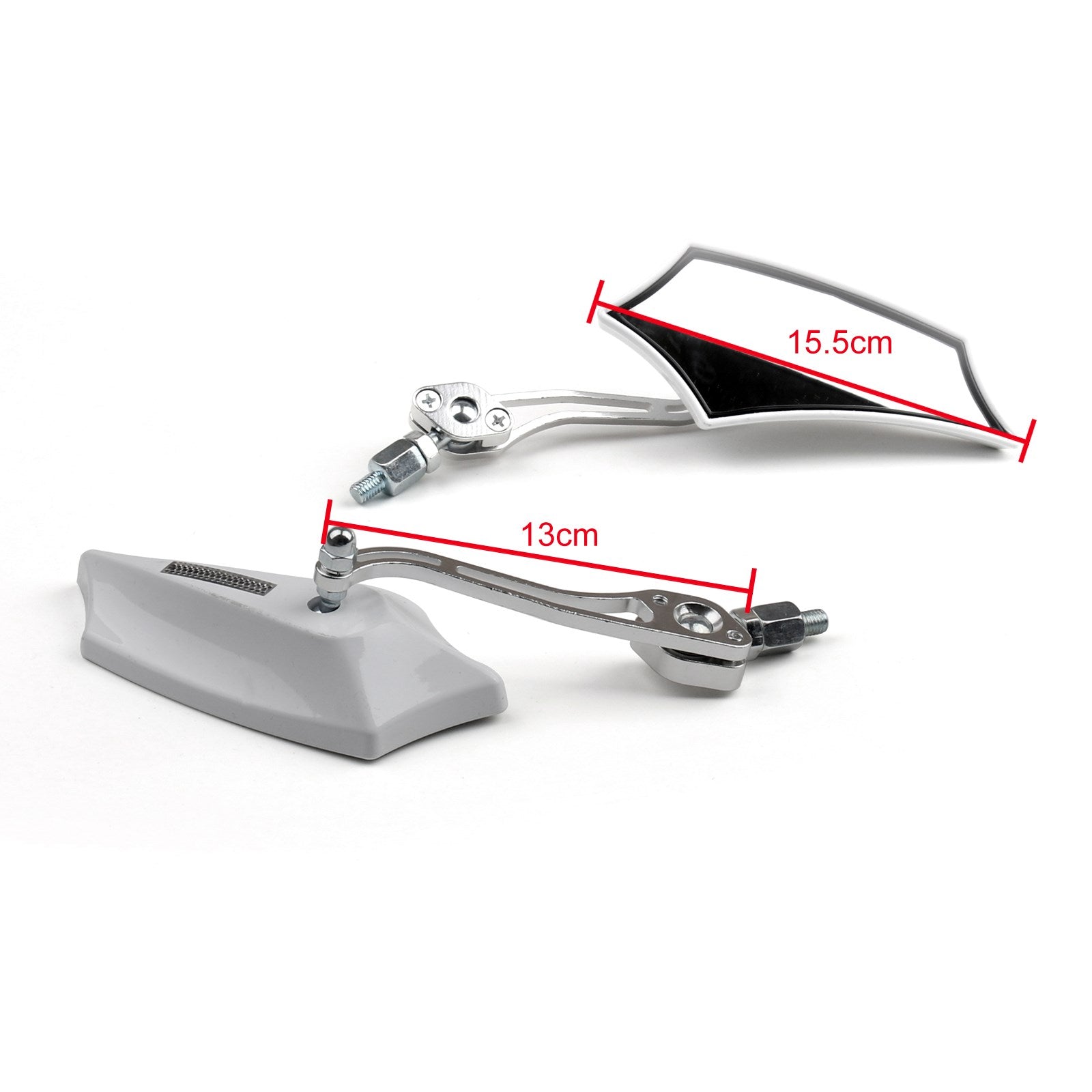 Motorfiets Chopper Cruiser Street Dirt Bike Achteruitzicht Mirrors 8mm 10 mm Wit
