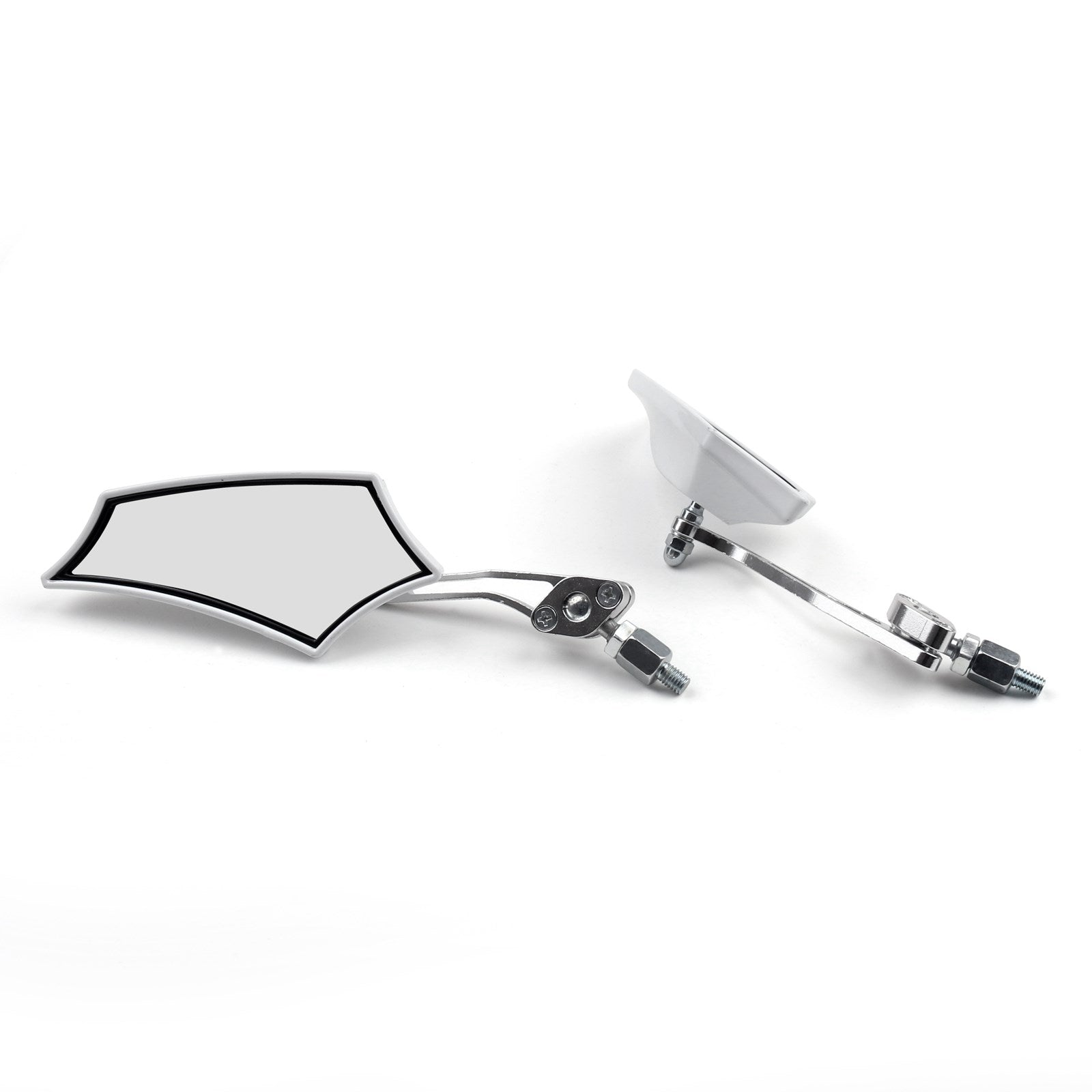 Motorfiets Chopper Cruiser Street Dirt Bike Achteruitzicht Mirrors 8mm 10 mm Wit