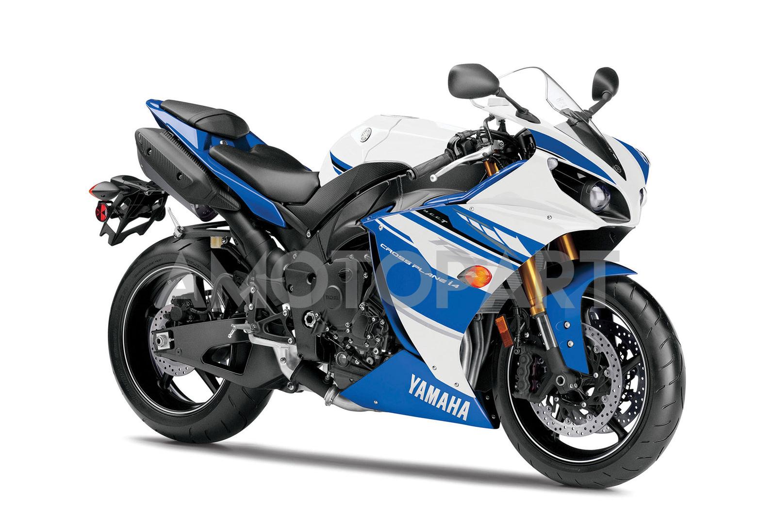 Amotopart 2012-2014 Yamaha R1 Fairing Blue & White Style4 Kit