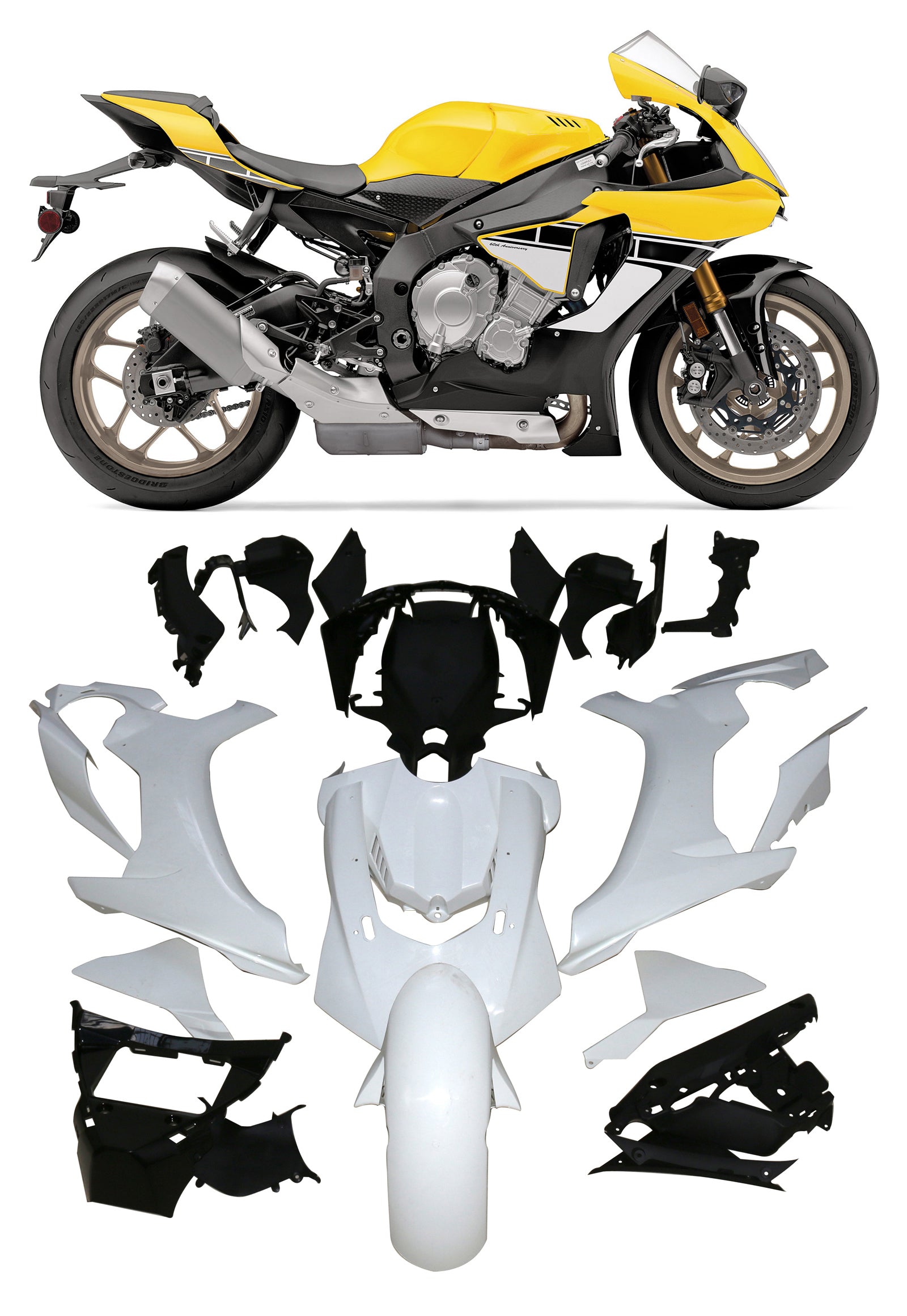 Amotopart Yamaha YZF 1000 R1 2015-2019 Fairing Kit