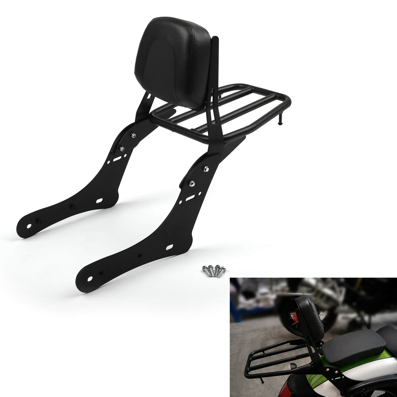 Sissy Bar im Hintergrund mit Gepäckregal für Kawasaki Vulcan S 650 VN650 2015-2017