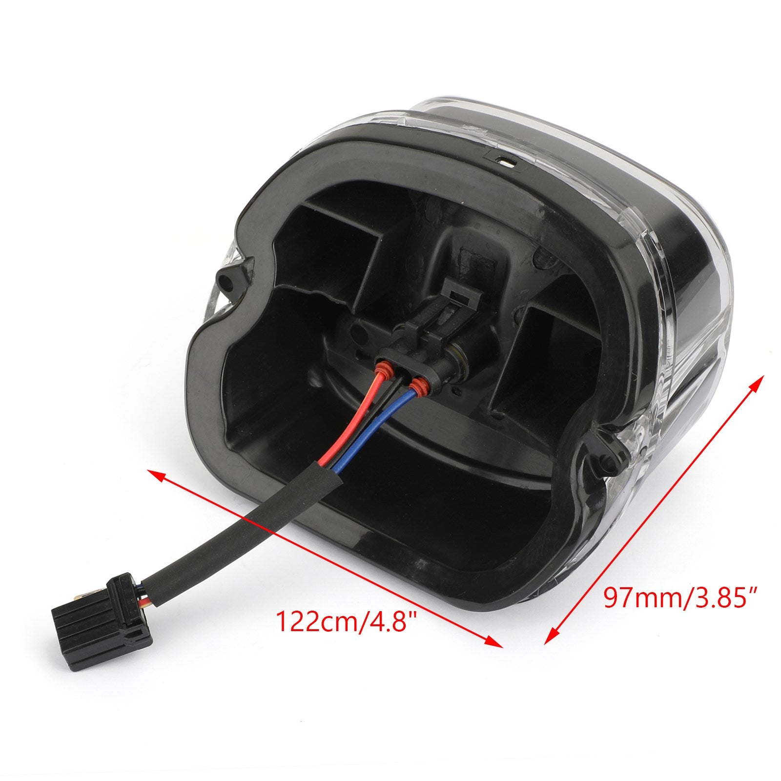 Red LED Tail Brake Light Lamp For Road King Glide Touring Black